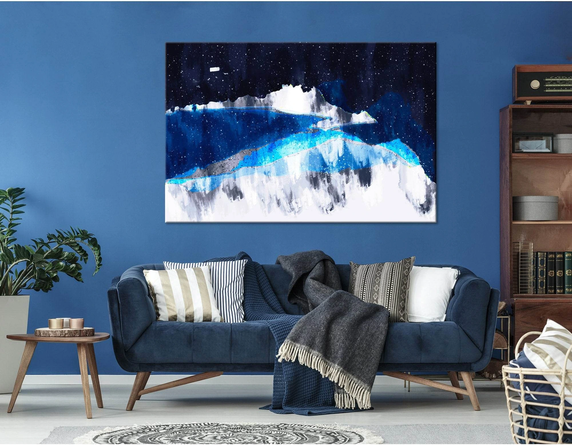 Star Sky In The Mountains №04269 Ready to Hang Canvas Print - Zellart Canvas Prints ALL_Products