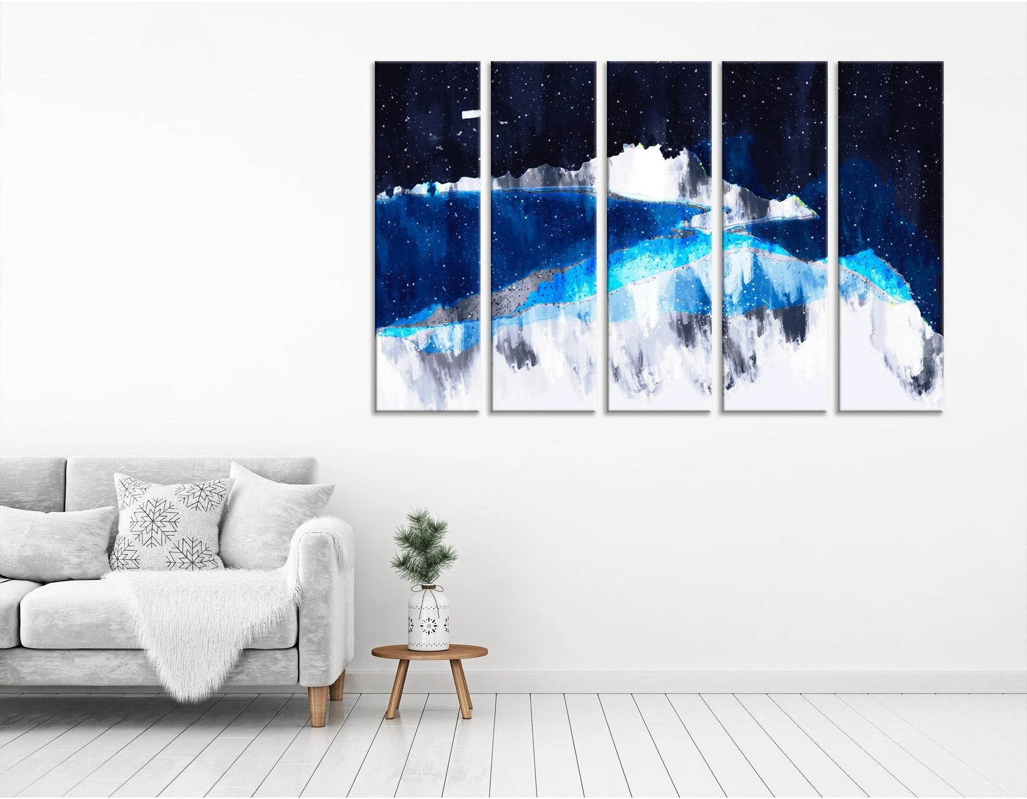 Star Sky In The Mountains №04269 Ready to Hang Canvas Print - Zellart Canvas Prints ALL_Products