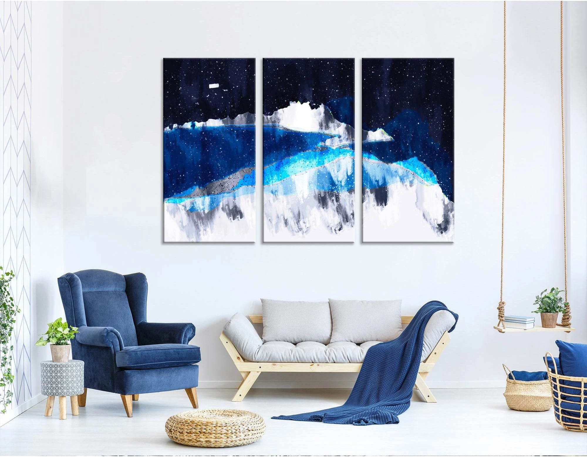 Star Sky In The Mountains №04269 Ready to Hang Canvas Print - Zellart Canvas Prints ALL_Products
