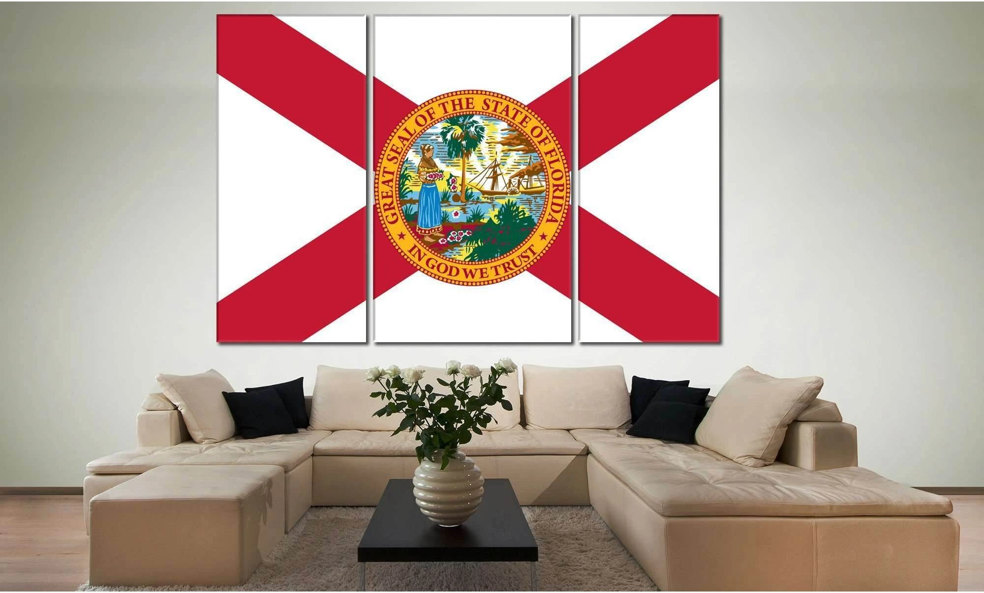 State of Florida №835 Ready to Hang Canvas Print - Zellart Canvas Prints ALL_Products, z-835