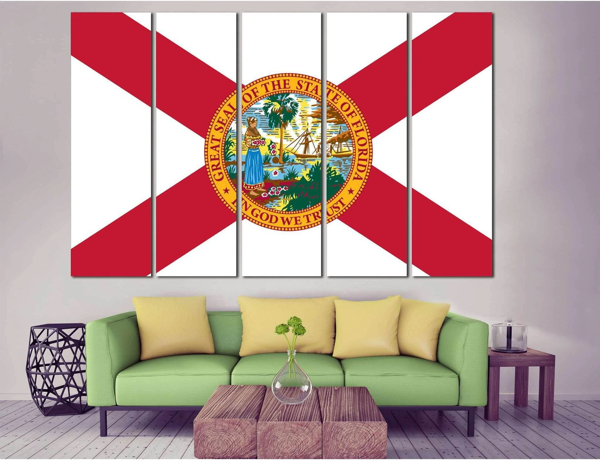 State of Florida №835 Ready to Hang Canvas Print - Zellart Canvas Prints ALL_Products, z-835