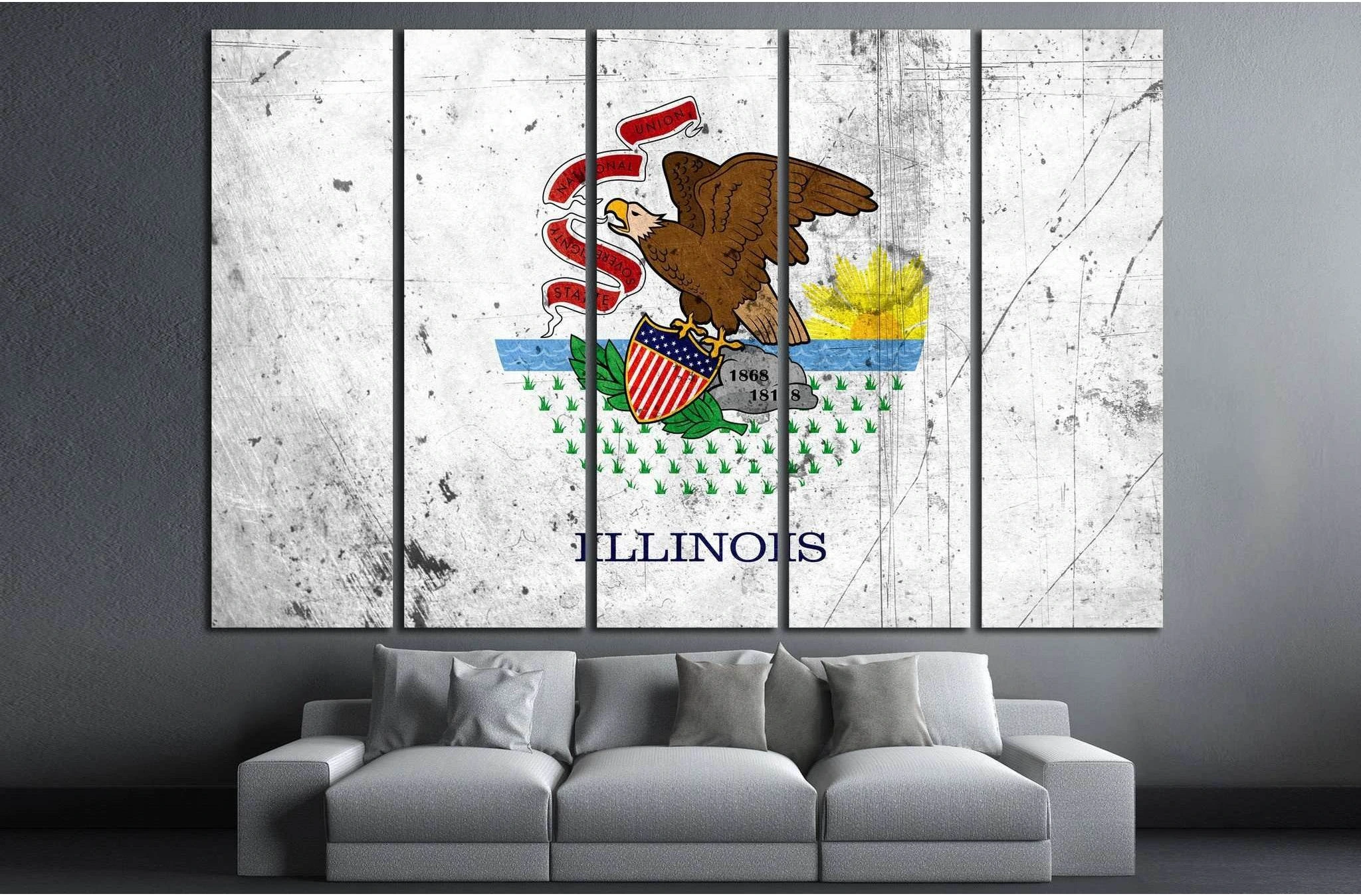State of Illinois №686 Ready to Hang Canvas Print - Zellart Canvas Prints ALL_Products, s-686
