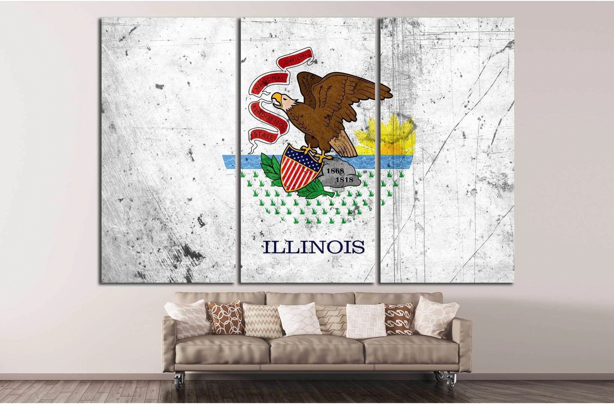 State of Illinois №686 Ready to Hang Canvas Print - Zellart Canvas Prints ALL_Products, s-686