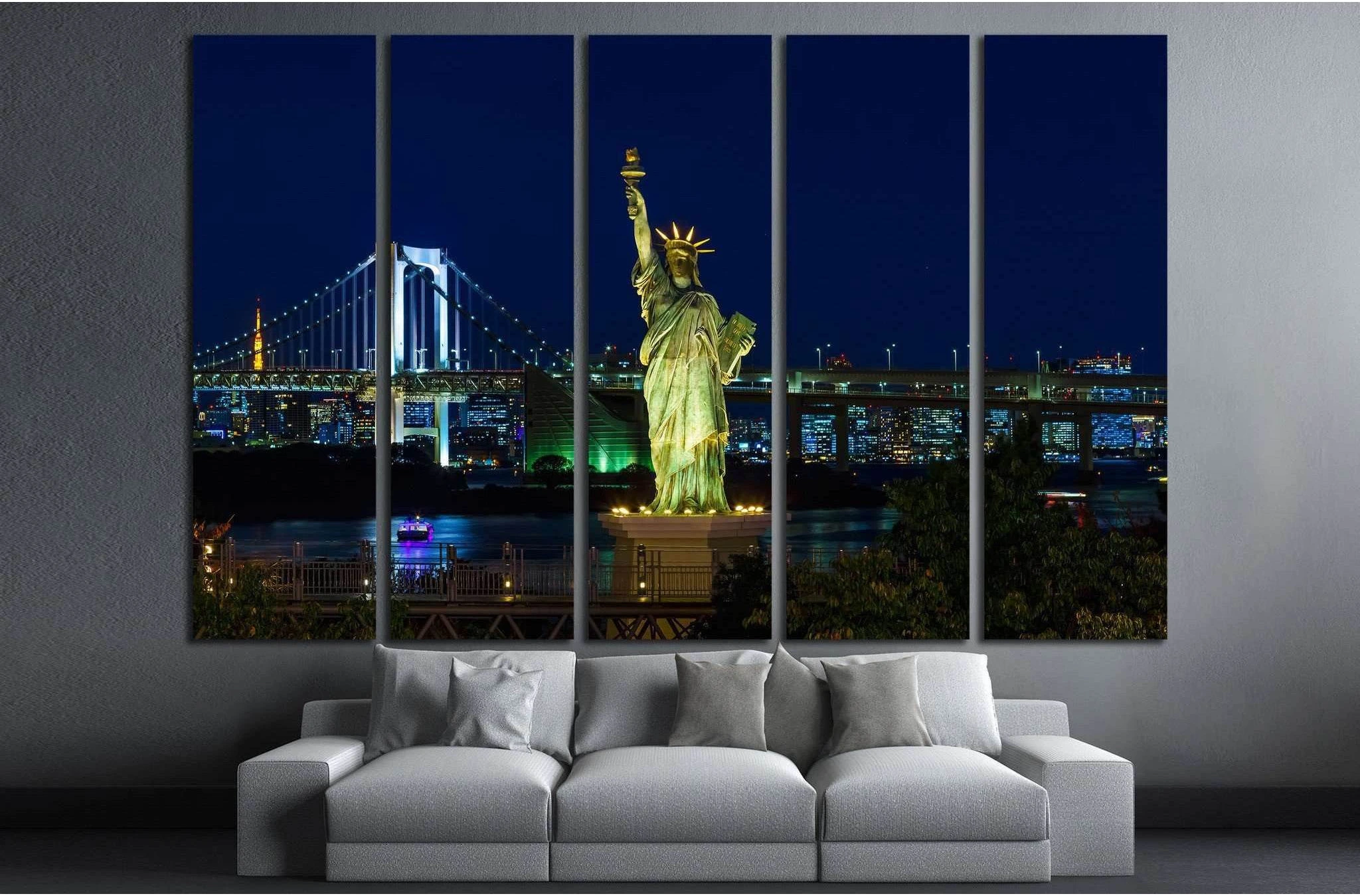 Statue of Liberty in Odaiba area, Tokyo, Japan №1297 Ready to Hang Canvas Print - Zellart Canvas Prints ALL_Products, s-1297