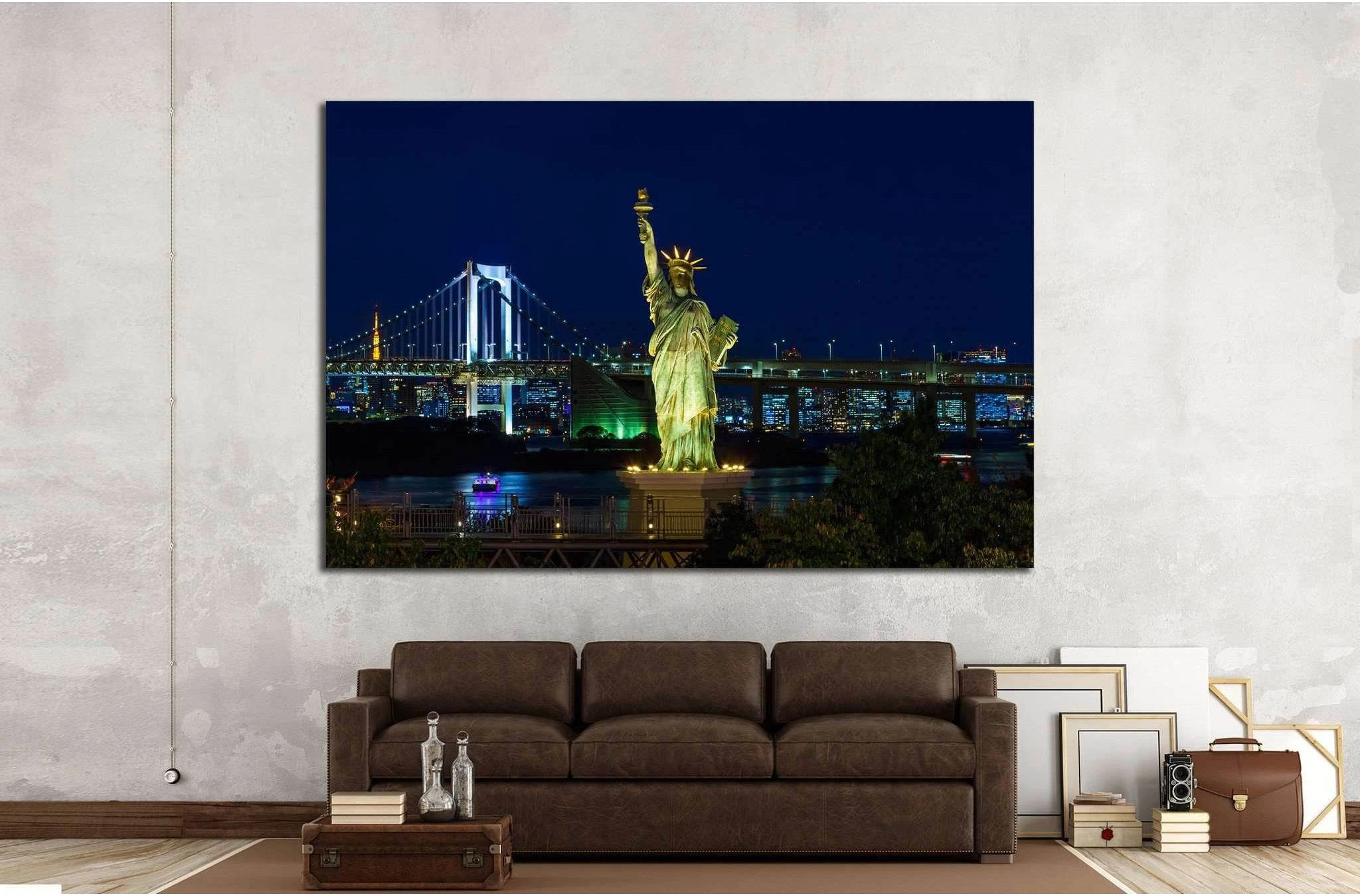 Statue of Liberty in Odaiba area, Tokyo, Japan №1297 Ready to Hang Canvas Print - Zellart Canvas Prints ALL_Products, s-1297