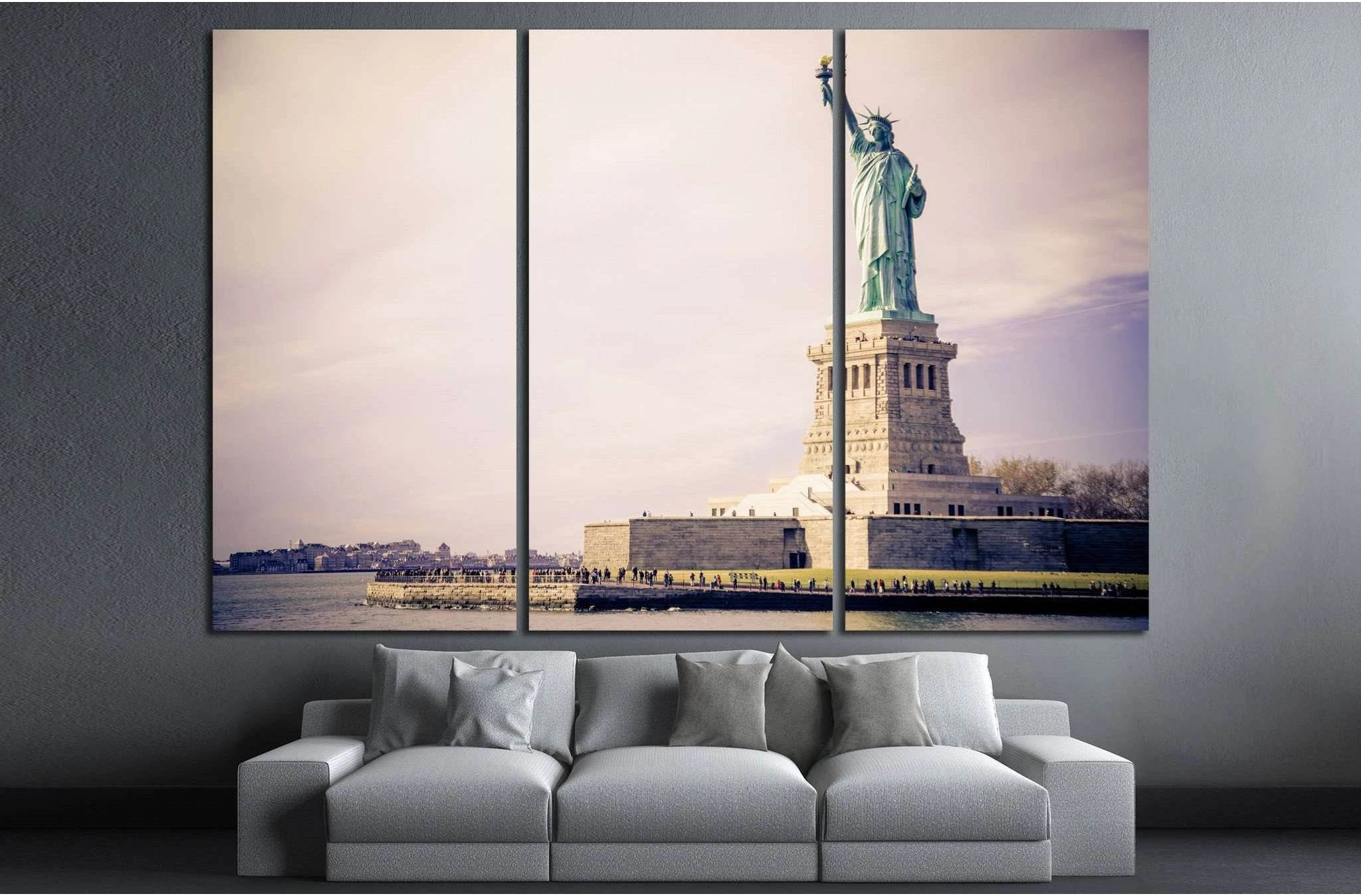 Statue of Liberty, New York №1287 Ready to Hang Canvas Print - Zellart Canvas Prints 0_NY_ART, ALL_Products, s-1287