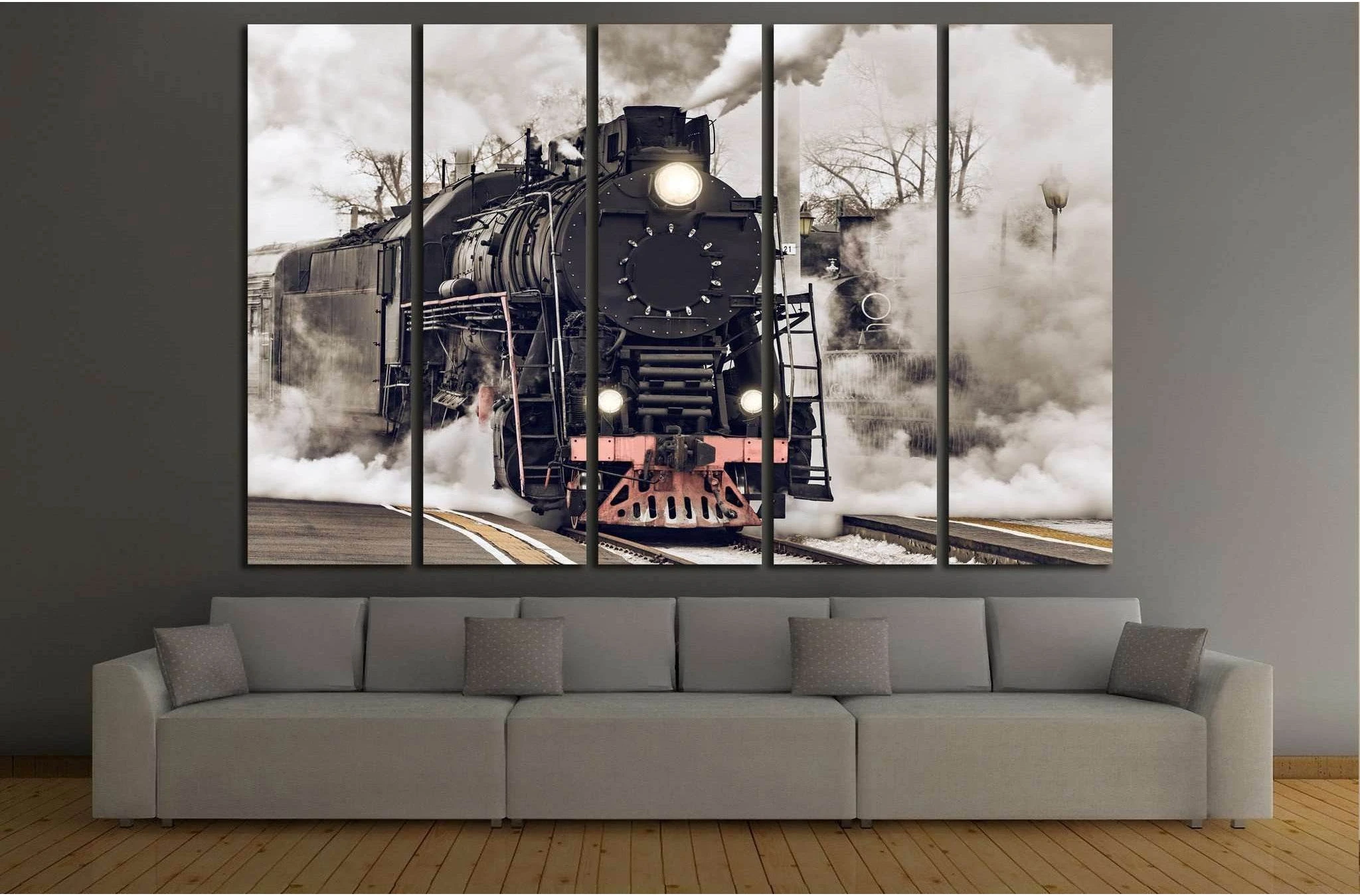 Steam Train №232 Ready to Hang Canvas Print - Zellart Canvas Prints ALL_Products, wd-232