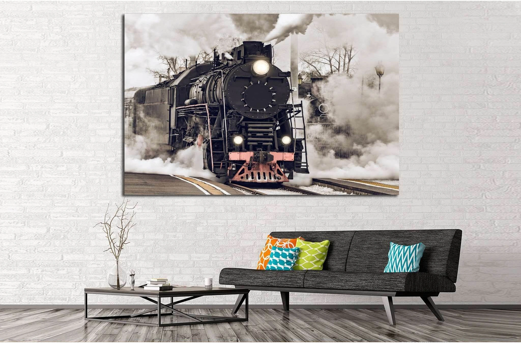 Steam Train №232 Ready to Hang Canvas Print - Zellart Canvas Prints ALL_Products, wd-232