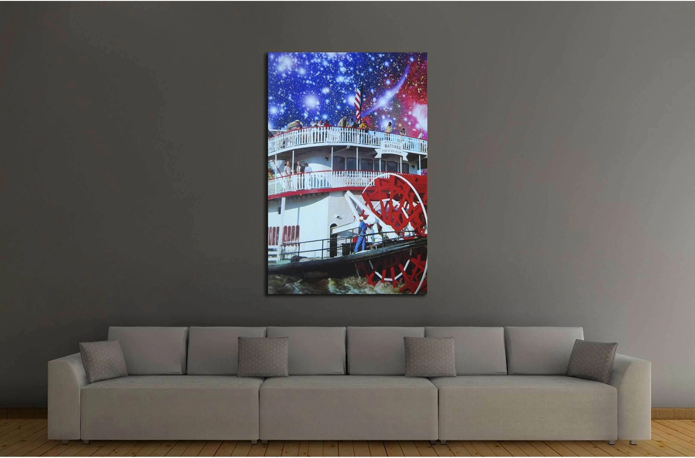 steamer natchez (Eugenia Loli) №3389 Ready to Hang Canvas Print - Zellart Canvas Prints ALL_Products, s-3389