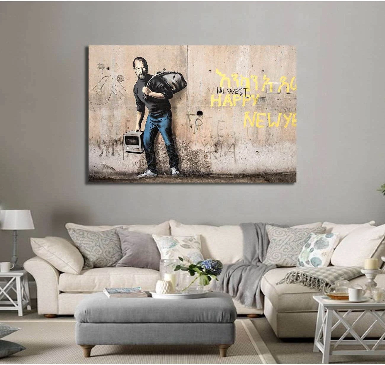 Steve Jobs Syrian refugee - Canvas print - Zellart Canvas Prints 000Negative, 6024, ALL_Products