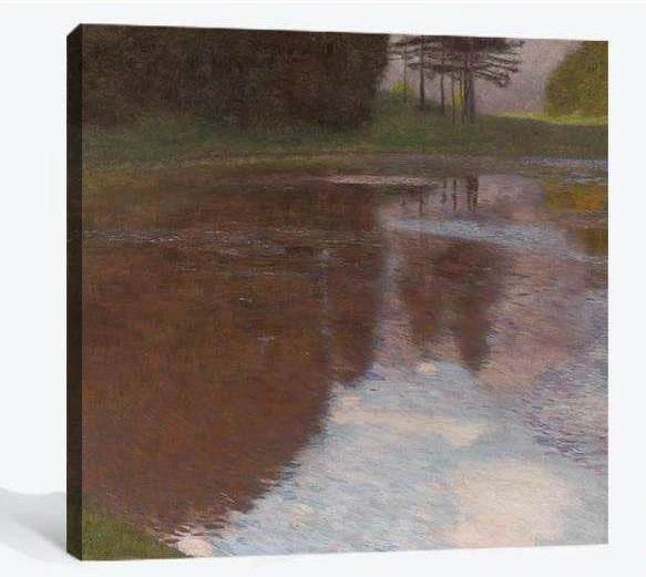 Stiller Weiher (Egelsee bei Golling, Salzburg) (Tranquil Pond) 1899 - Ready to Hang Canvas Print - Zellart Canvas Prints 6231, ALL_Products