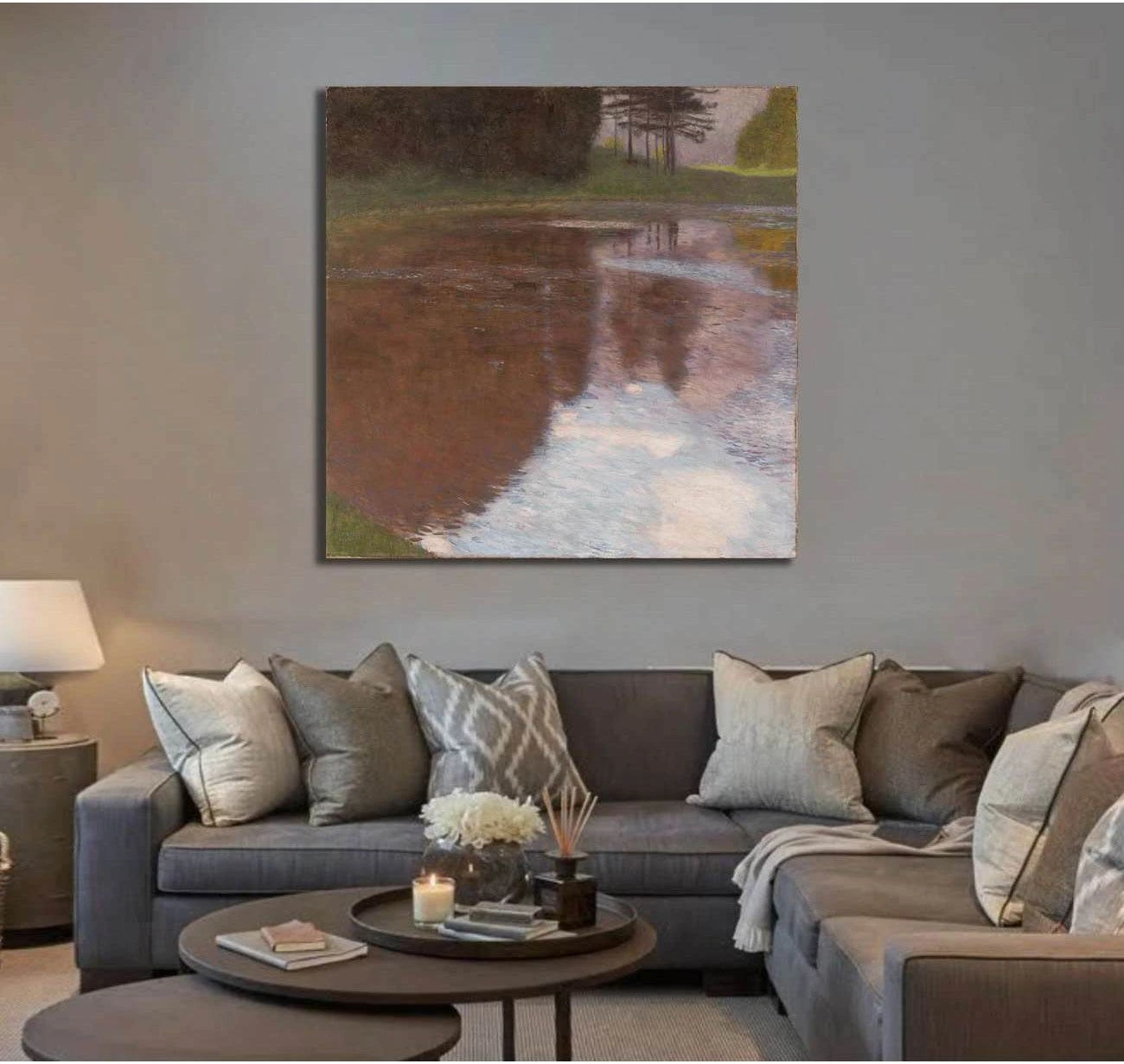 Stiller Weiher (Egelsee bei Golling, Salzburg) (Tranquil Pond) 1899 - Ready to Hang Canvas Print - Zellart Canvas Prints 6231, ALL_Products