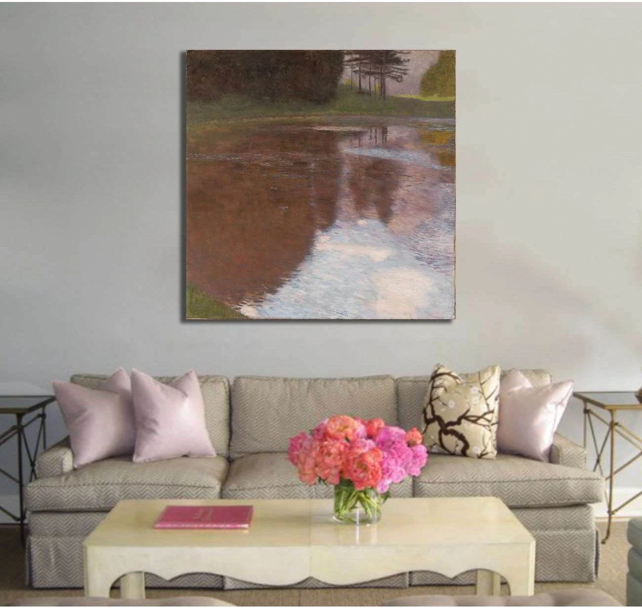 Stiller Weiher (Egelsee bei Golling, Salzburg) (Tranquil Pond) 1899 - Ready to Hang Canvas Print - Zellart Canvas Prints 6231, ALL_Products