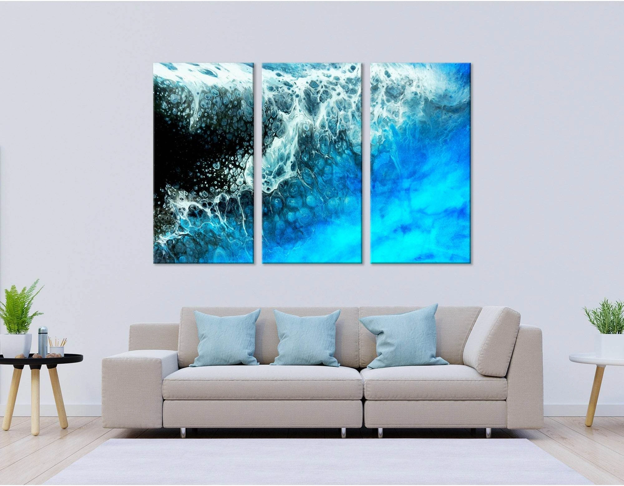 Storm In The Ocean Abstract №04304 Ready to Hang Canvas Print - Zellart Canvas Prints ALL_Products