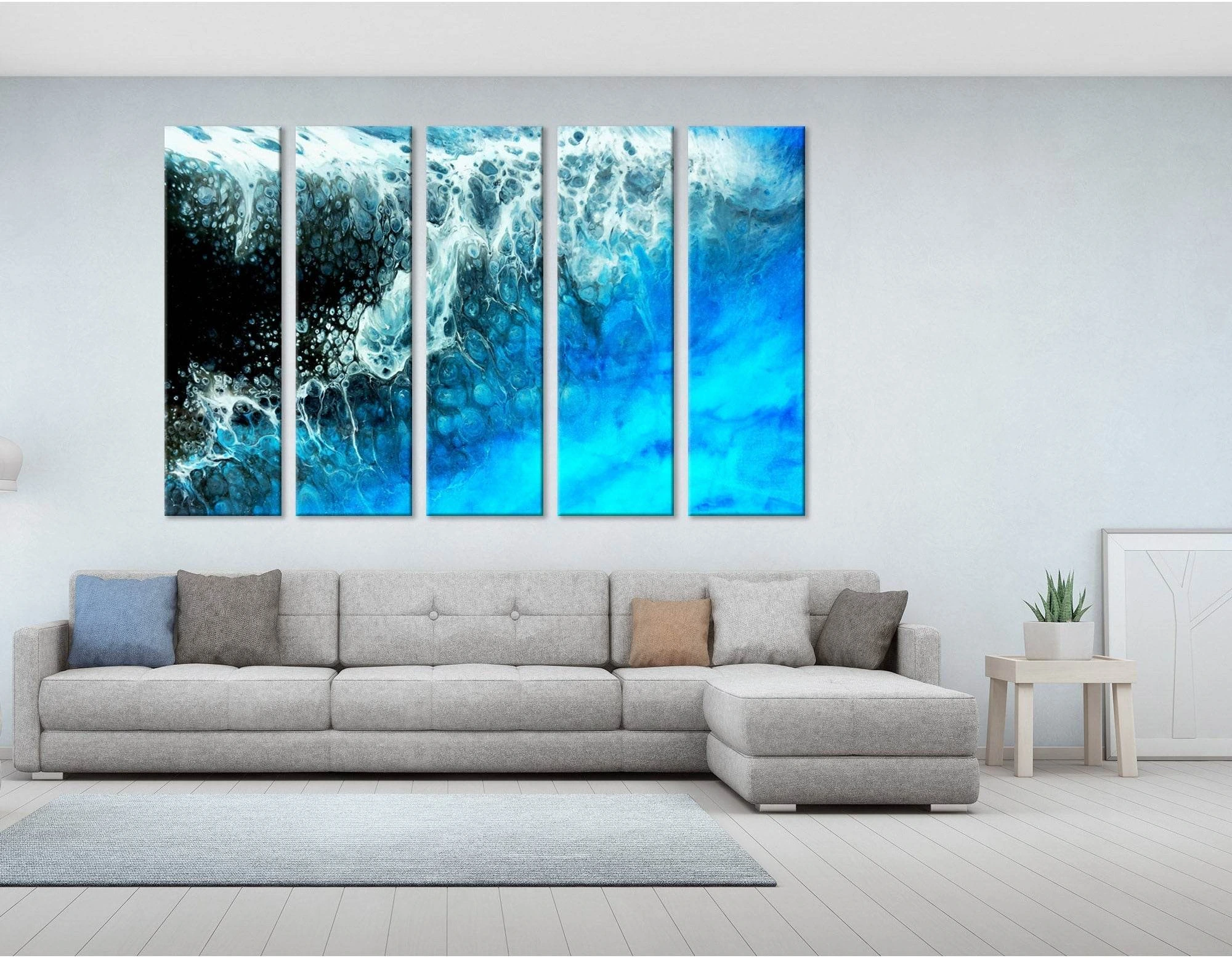 Storm In The Ocean Abstract №04304 Ready to Hang Canvas Print - Zellart Canvas Prints ALL_Products