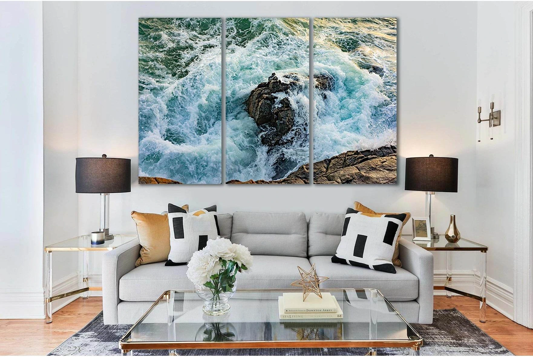 Stormy Waves By The Shore №SL80 Ready to Hang Canvas Print - Zellart Canvas Prints 0new, ALL_Products, Beach Ocean & Waves