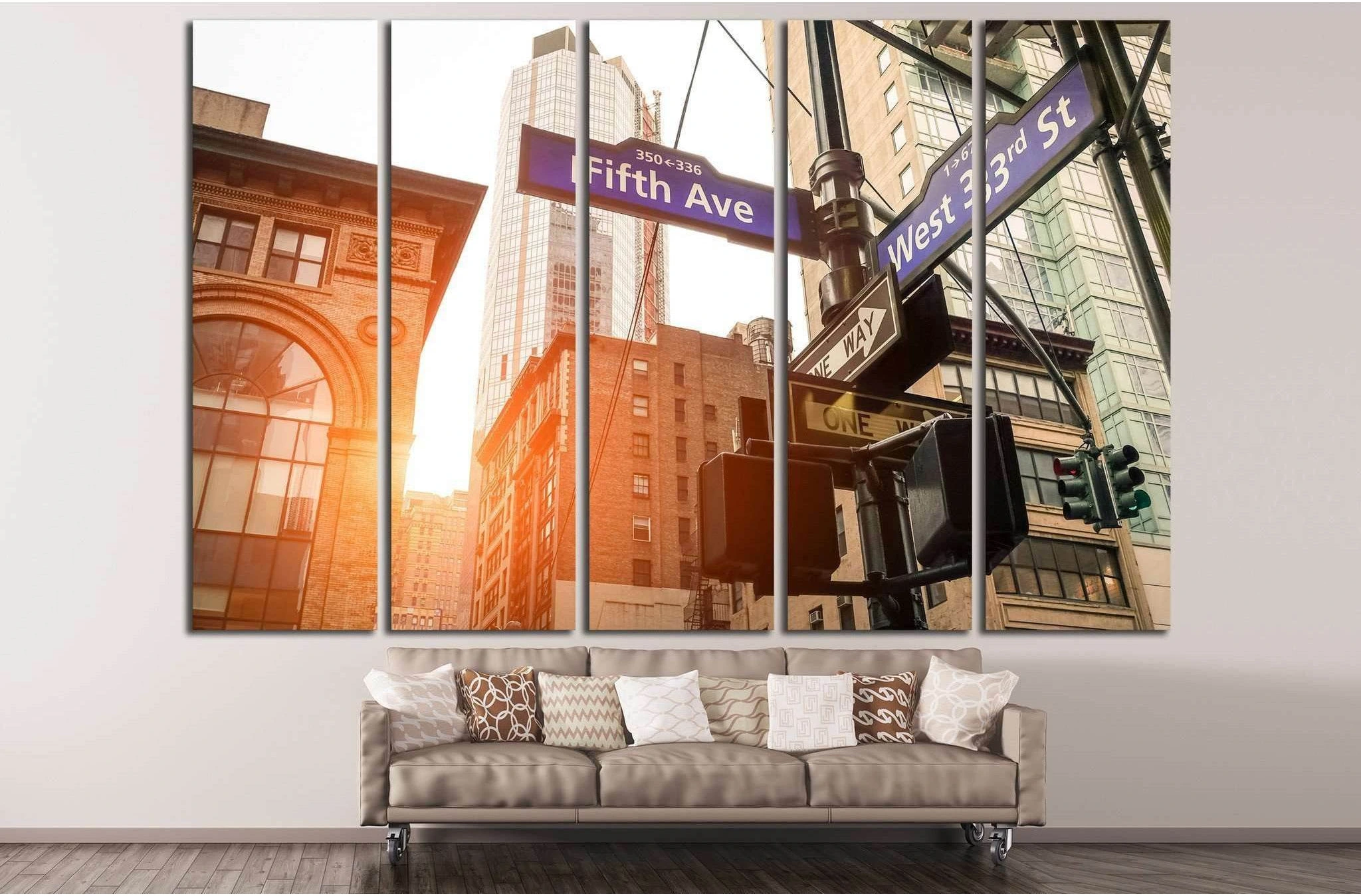 Street sign, Manhattan №870 Ready to Hang Canvas Print - Zellart Canvas Prints 0_NY_ART, ALL_Products, s-870