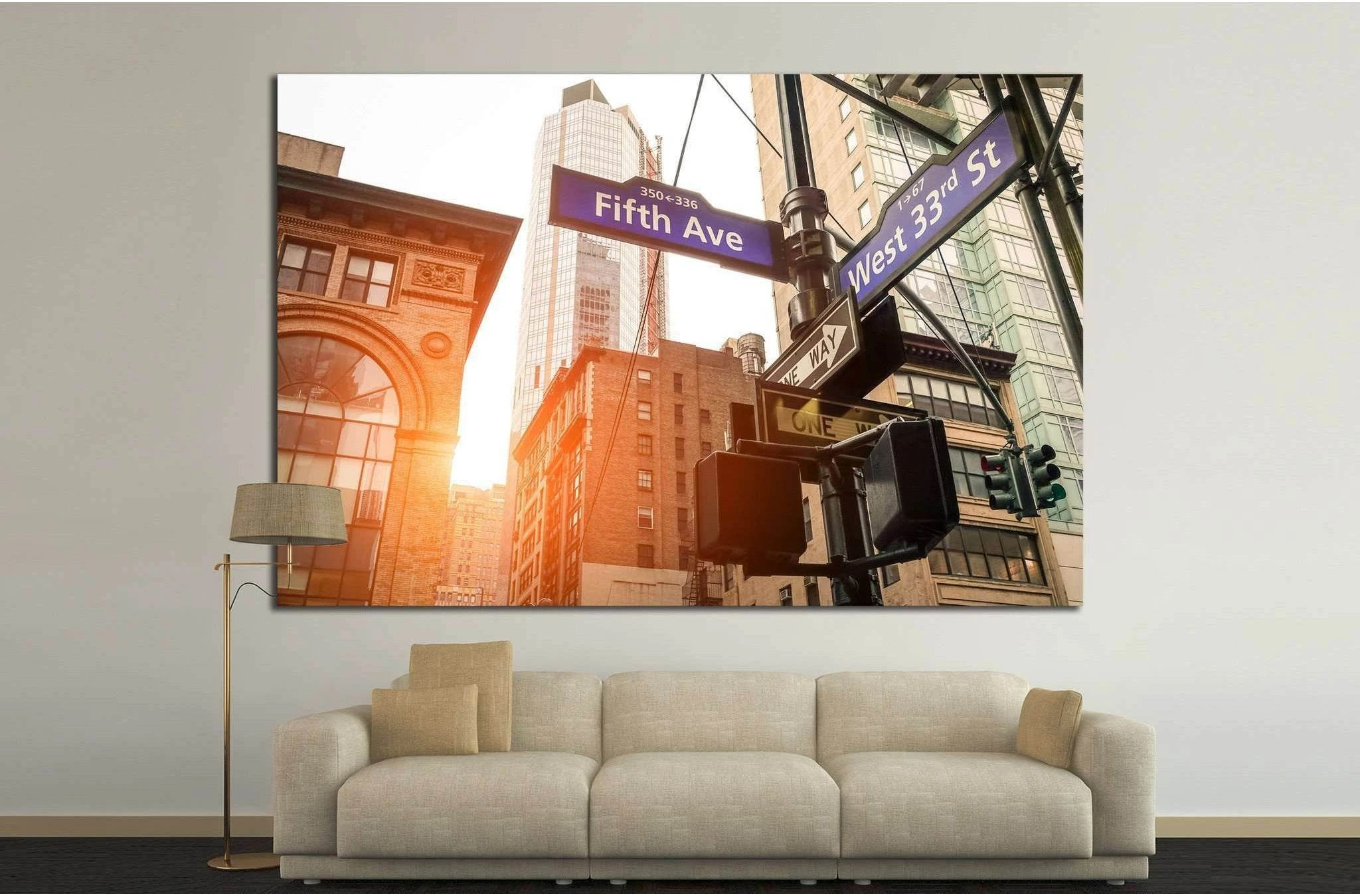 Street sign, Manhattan №870 Ready to Hang Canvas Print - Zellart Canvas Prints 0_NY_ART, ALL_Products, s-870