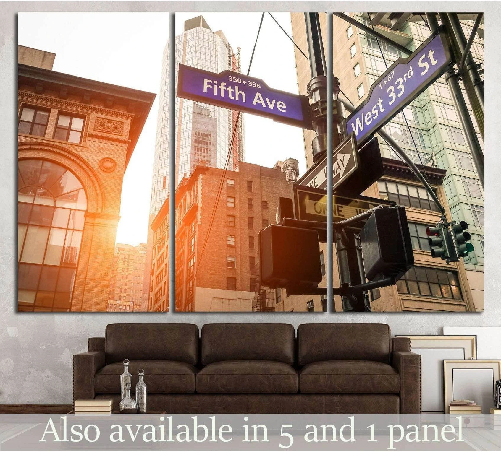 Street sign, Manhattan №870 Ready to Hang Canvas Print - Zellart Canvas Prints 0_NY_ART, ALL_Products, s-870