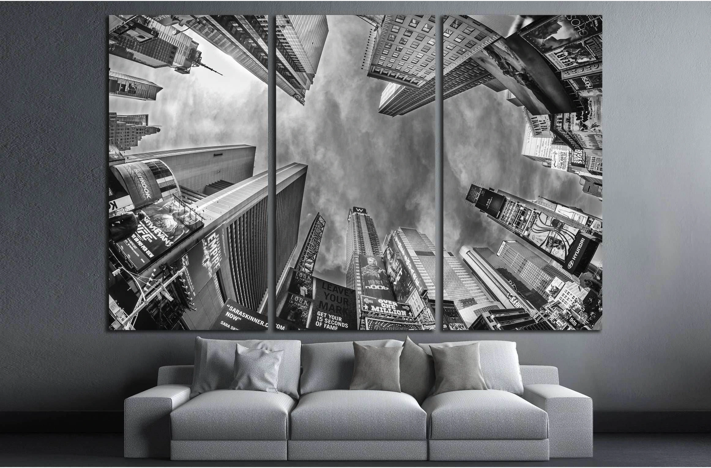 Street view of Times Square Skyscrapers New York City №2627 Ready to Hang Canvas Print - Zellart Canvas Prints 0_NY_ART, ALL_Products, s-2627