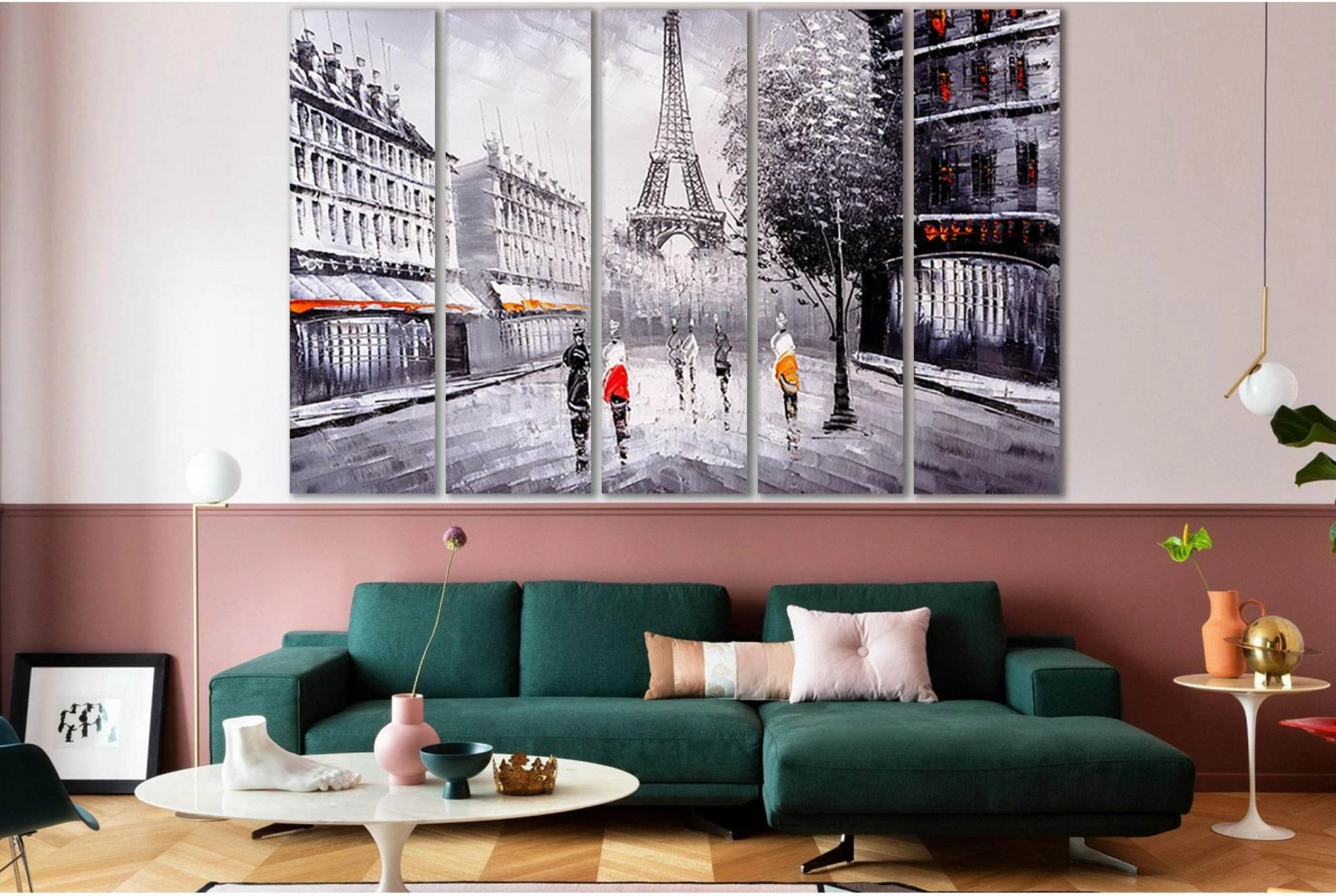 Street View Paris Oil Painting №SL585 Ready to Hang Canvas Print - Zellart Canvas Prints 0new, ALL_Products, Oil Painting Wall Art