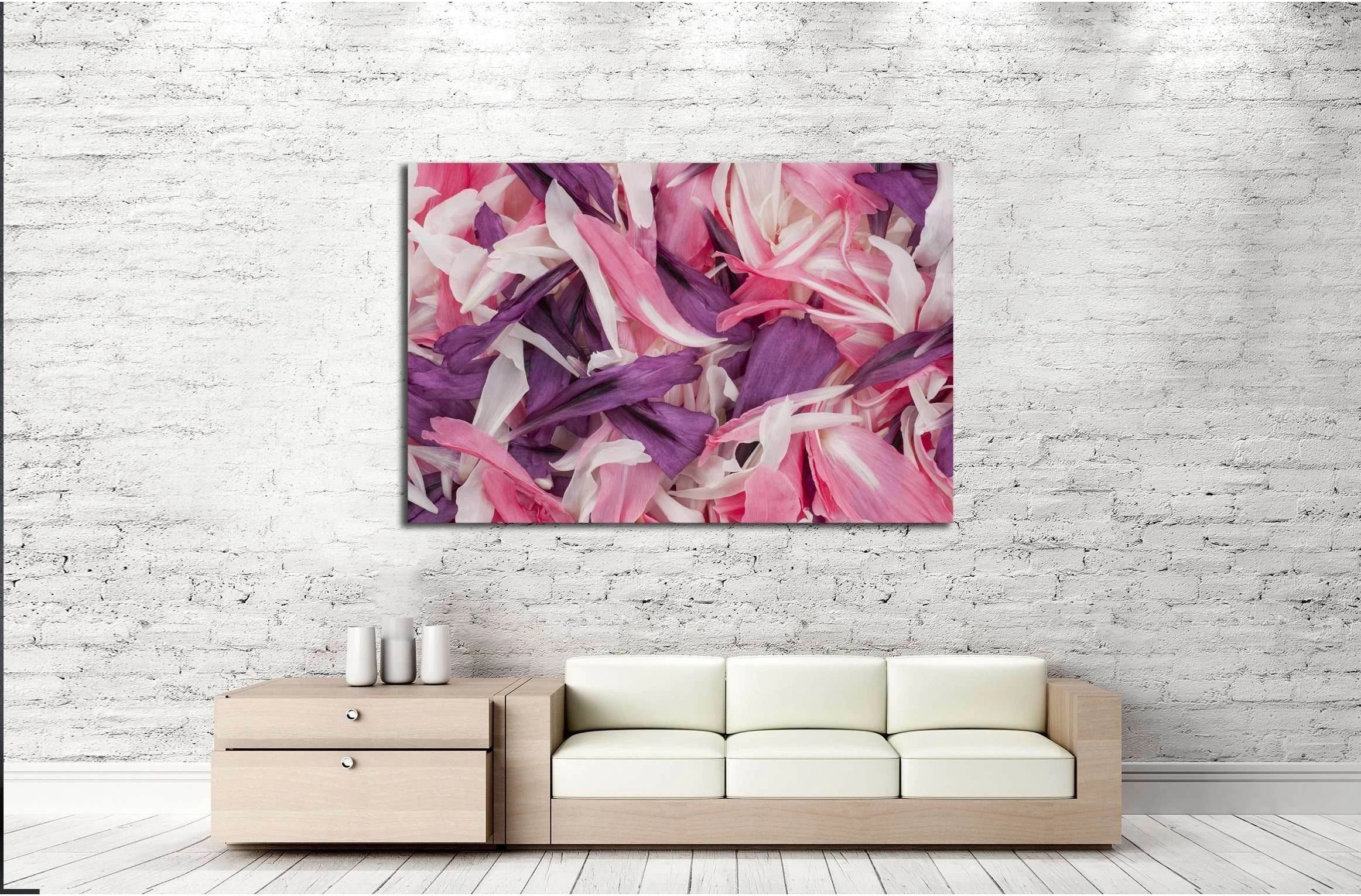 Studio Shot of Multicolored Poppy Petals Background. №2547 Ready to Hang Canvas Print - Zellart Canvas Prints ALL_Products, s-2547
