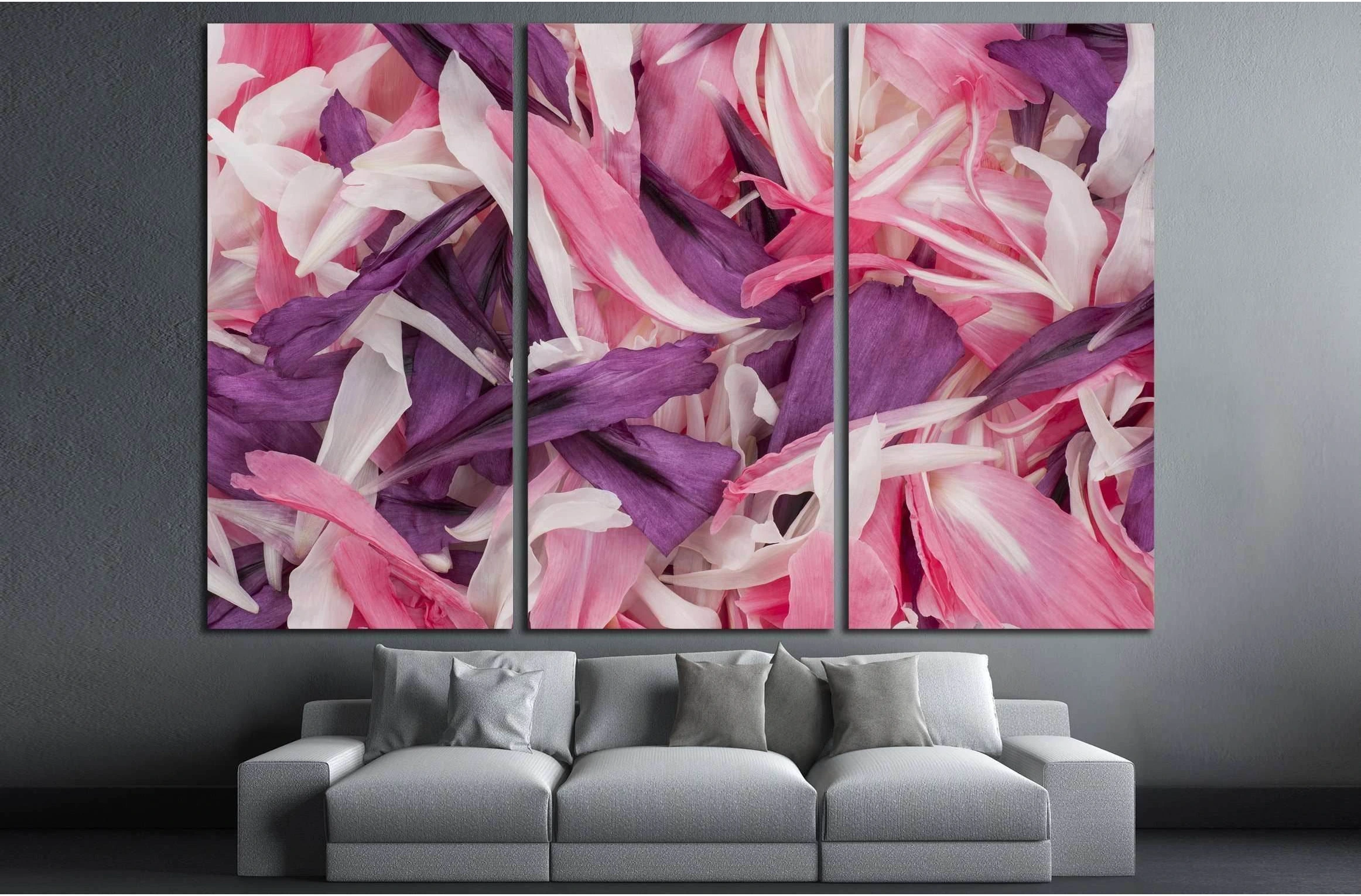 Studio Shot of Multicolored Poppy Petals Background. №2547 Ready to Hang Canvas Print - Zellart Canvas Prints ALL_Products, s-2547