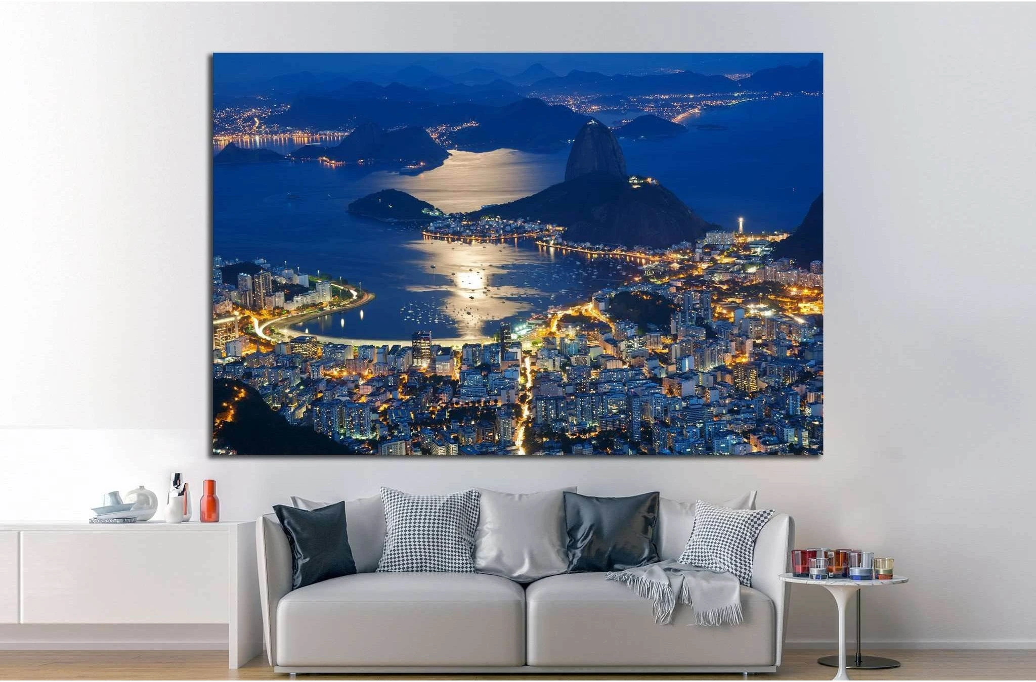 Sugar Loaf and Botafogo, Rio de Janeiro №1163 Ready to Hang Canvas Print - Zellart Canvas Prints ALL_Products, s-1163
