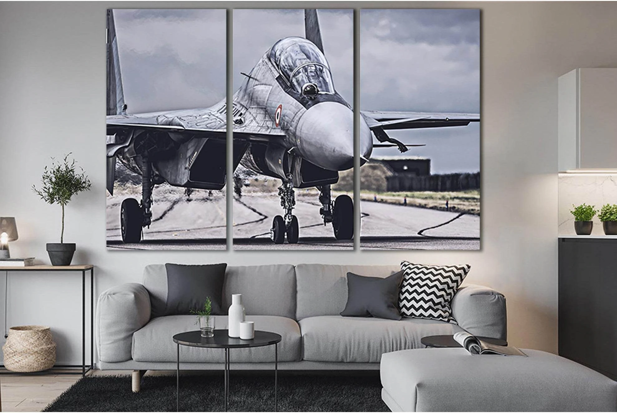 Sukhoi Su-30 Indian Air Force №SL1432 Ready to Hang Canvas Print - Zellart Canvas Prints 0new, ALL_Products, Engine