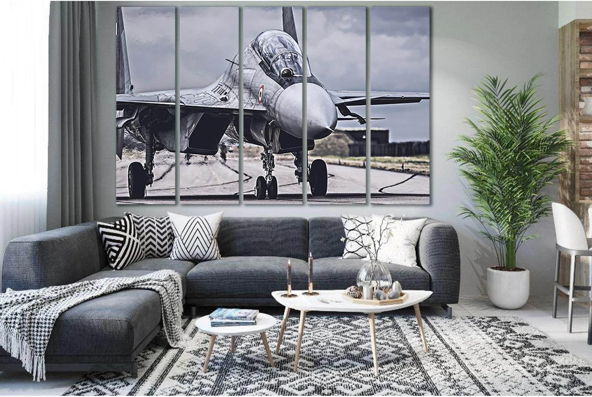 Sukhoi Su-30 Indian Air Force №SL1432 Ready to Hang Canvas Print - Zellart Canvas Prints 0new, ALL_Products, Engine
