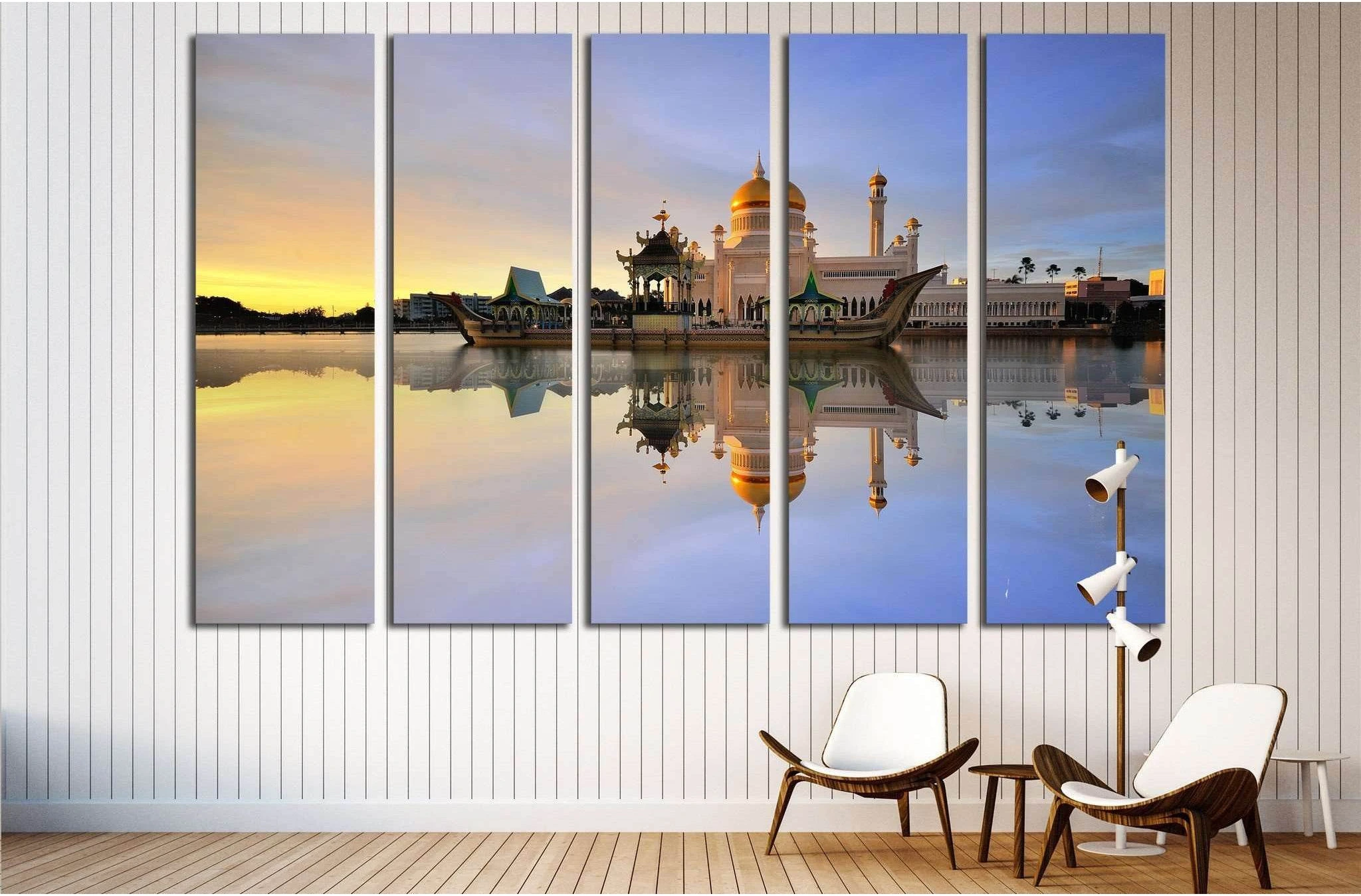 Sultan Omar Ali Saifudding Mosque, Bandar Seri Begawan, Brunei №1782 Ready to Hang Canvas Print - Zellart Canvas Prints ALL_Products, s-1782