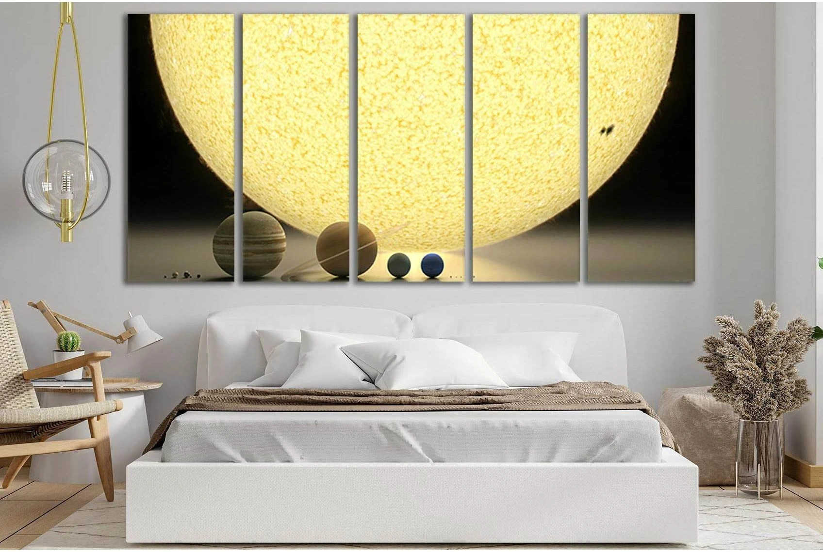 Sun And Sizes Of The Planets №SL422 Ready to Hang Canvas Print - Zellart Canvas Prints 0new, ALL_Products, Astronomy & Space Canvas Wall Art