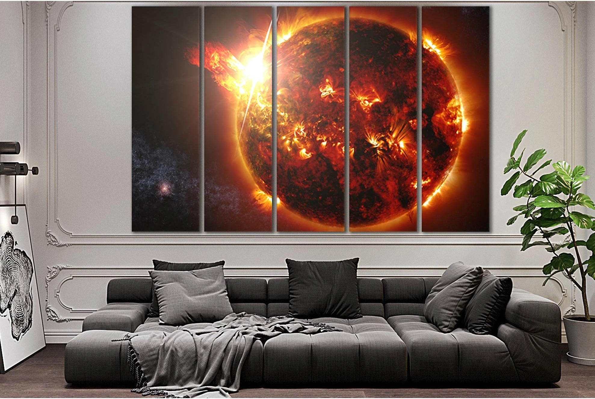 Sun In Space №SL389 Ready to Hang Canvas Print - Zellart Canvas Prints 0new, ALL_Products, Astronomy & Space Canvas Wall Art