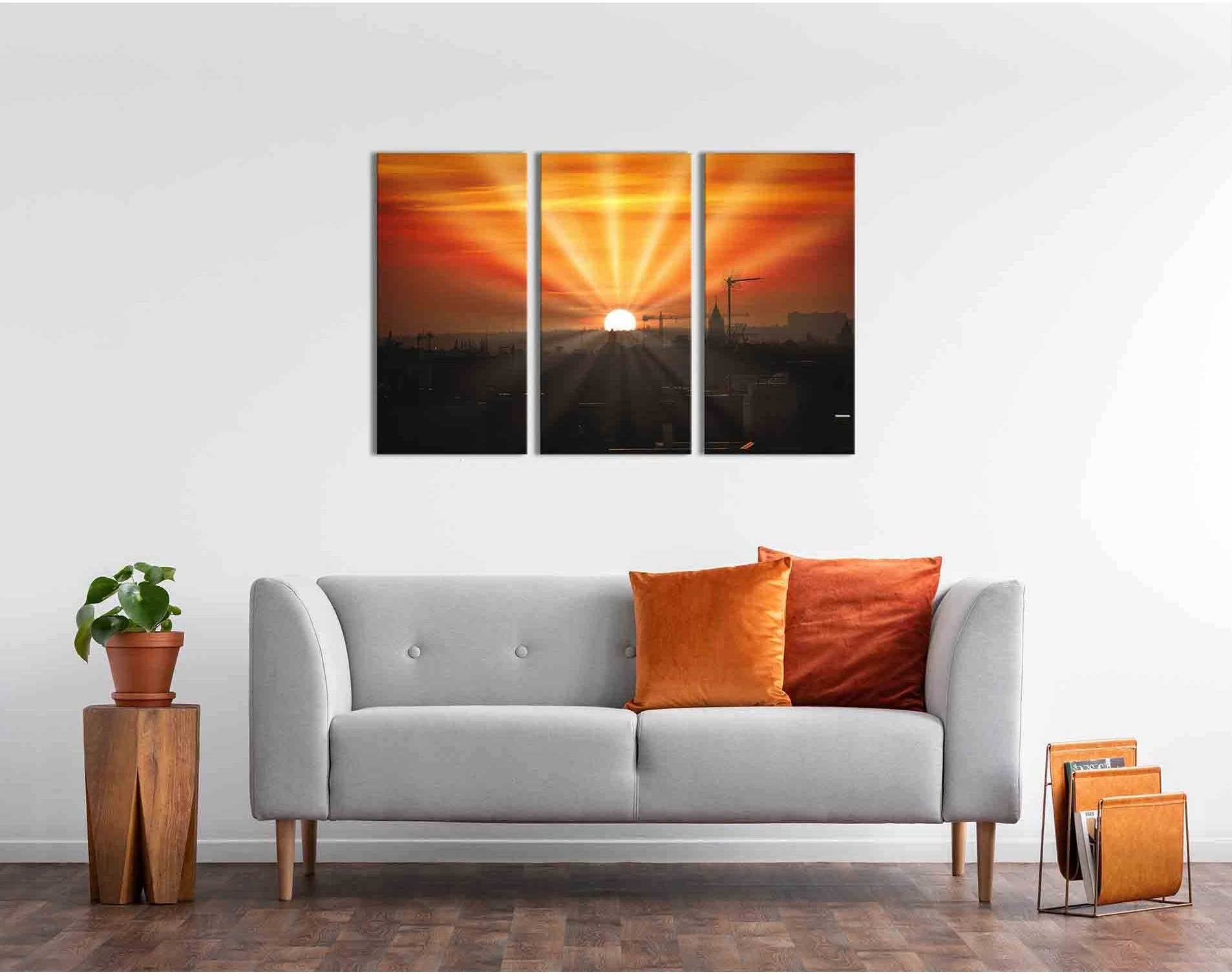 Sun rays №D1230 Ready to Hang Canvas Print - Zellart Canvas Prints 0new, ALL_Products, Sunrise & sunset wall art