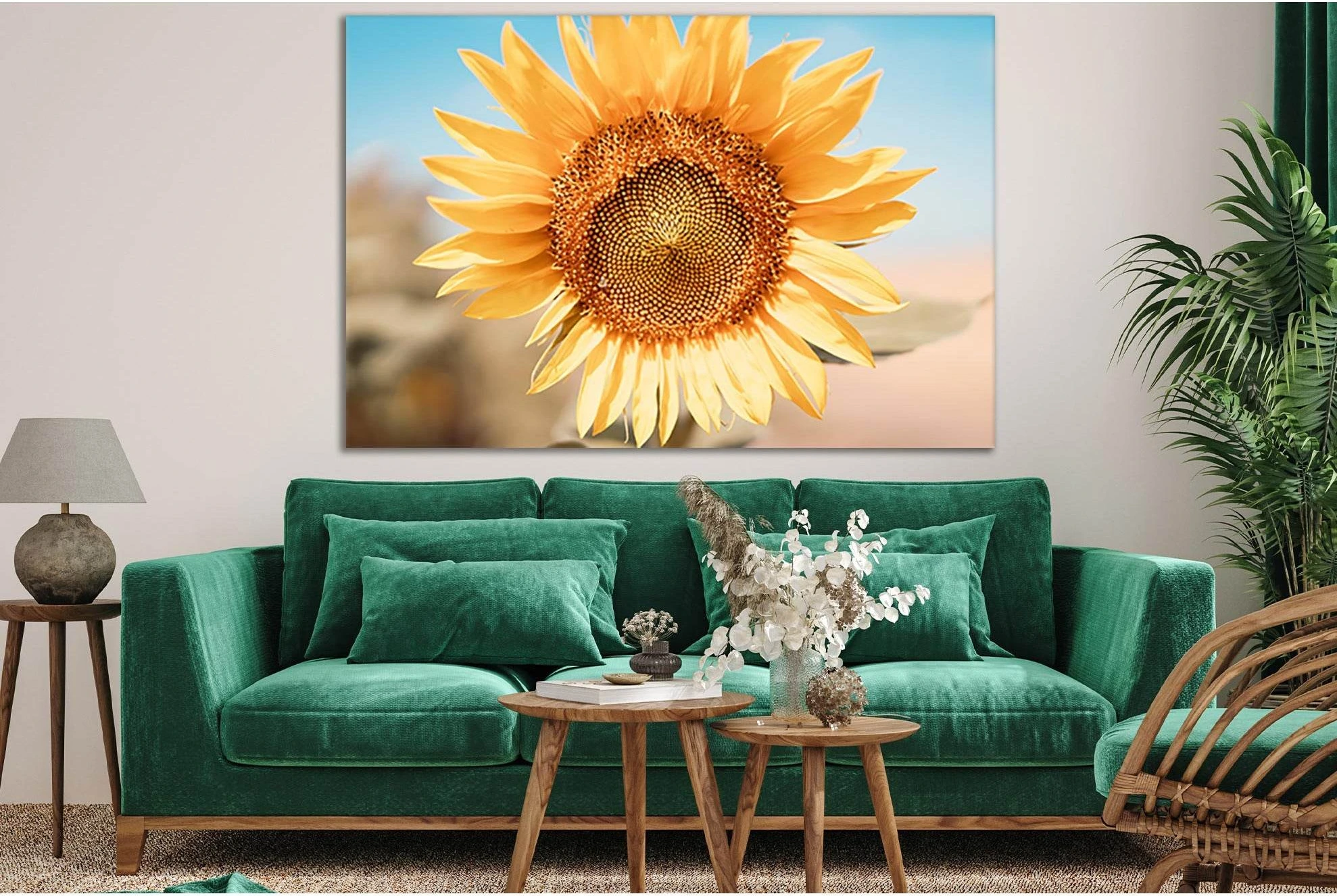 Sunflower Flower №SL683 Ready to Hang Canvas Print - Zellart Canvas Prints 0new, ALL_Products, Floral & Botanical Wall Art