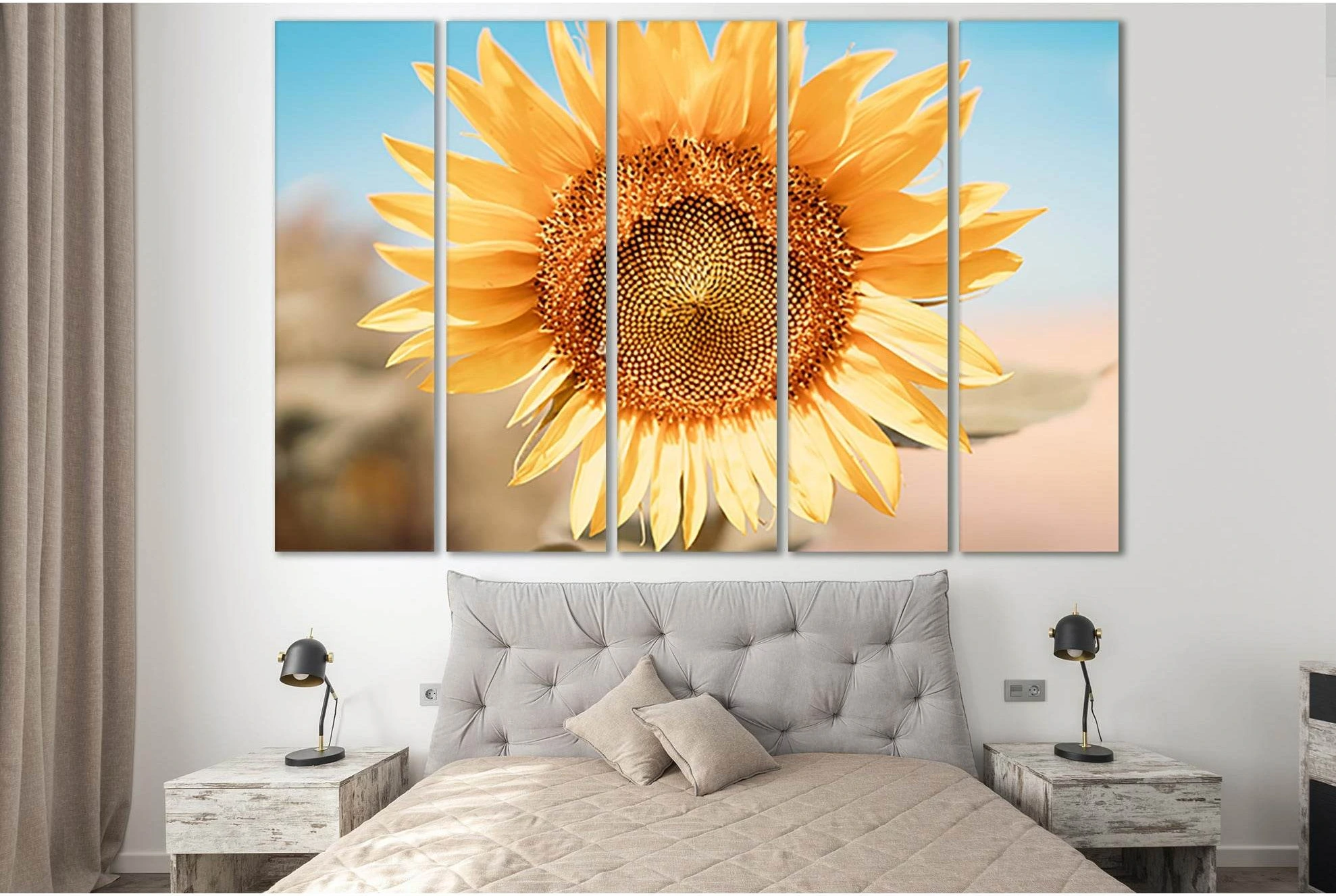 Sunflower Flower №SL683 Ready to Hang Canvas Print - Zellart Canvas Prints 0new, ALL_Products, Floral & Botanical Wall Art