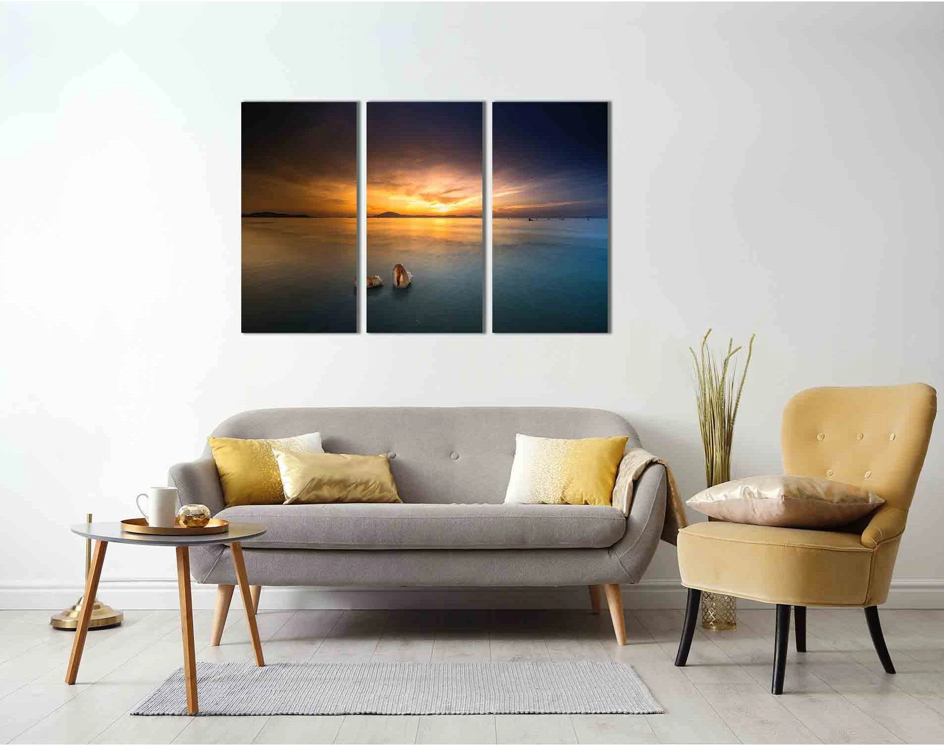 Sunlight on the horizon №D2030 Ready to Hang Canvas Print - Zellart Canvas Prints 0new, ALL_Products, Sunrise & sunset wall art