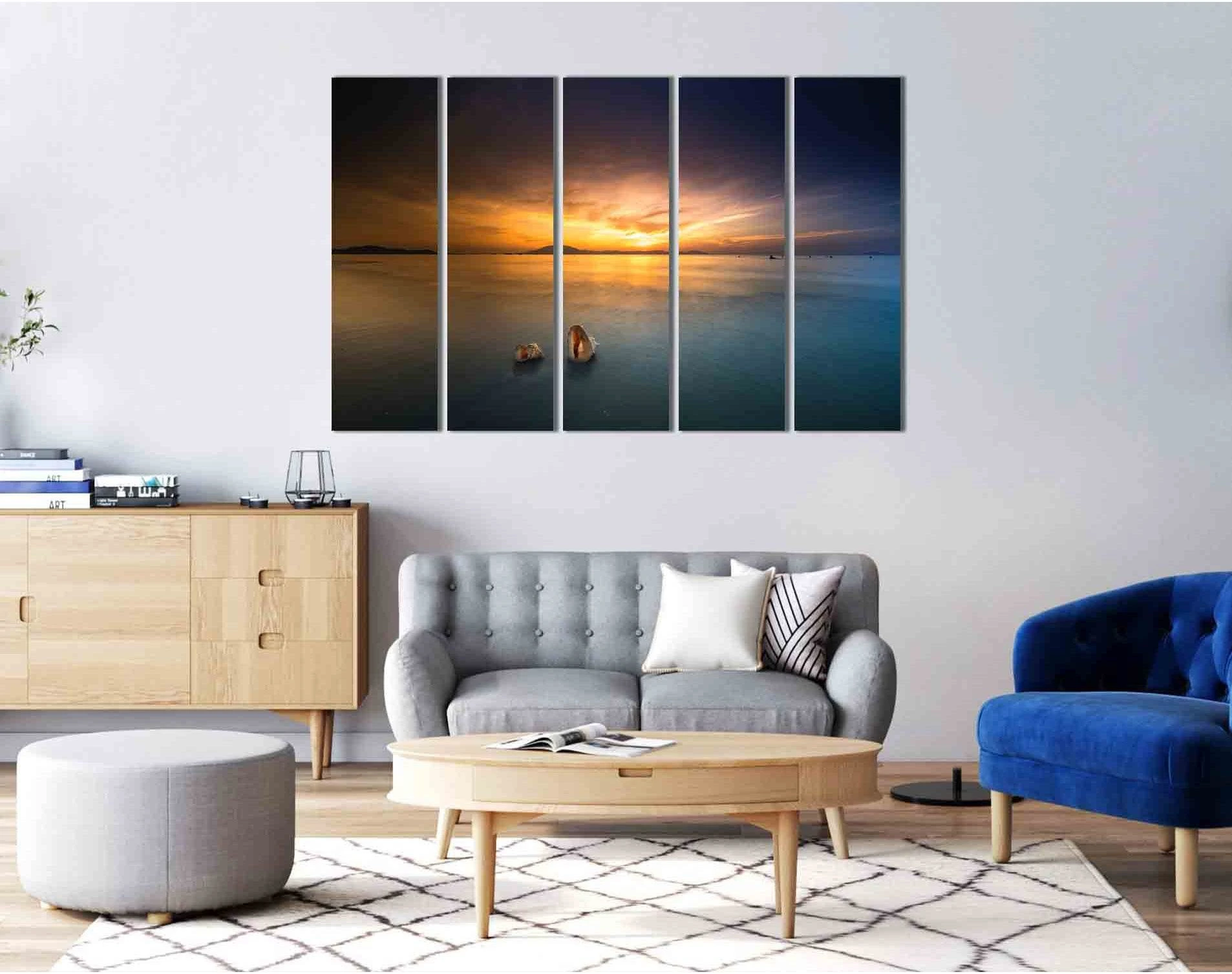 Sunlight on the horizon №D2030 Ready to Hang Canvas Print - Zellart Canvas Prints 0new, ALL_Products, Sunrise & sunset wall art