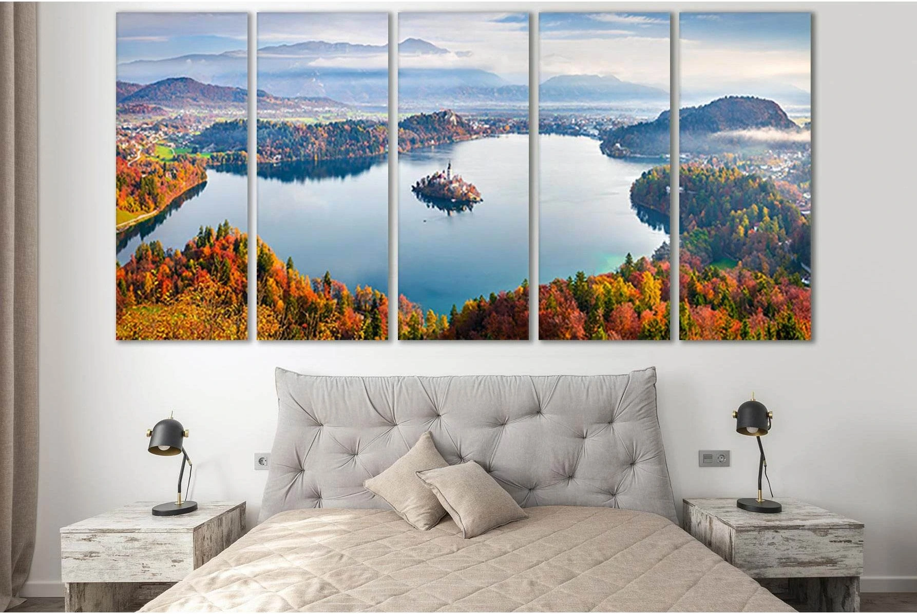 Sunny Autumn Landscape In Julian Alps №SL650 Ready to Hang Canvas Print - Zellart Canvas Prints 0new, ALL_Products, Autumn Wall Art