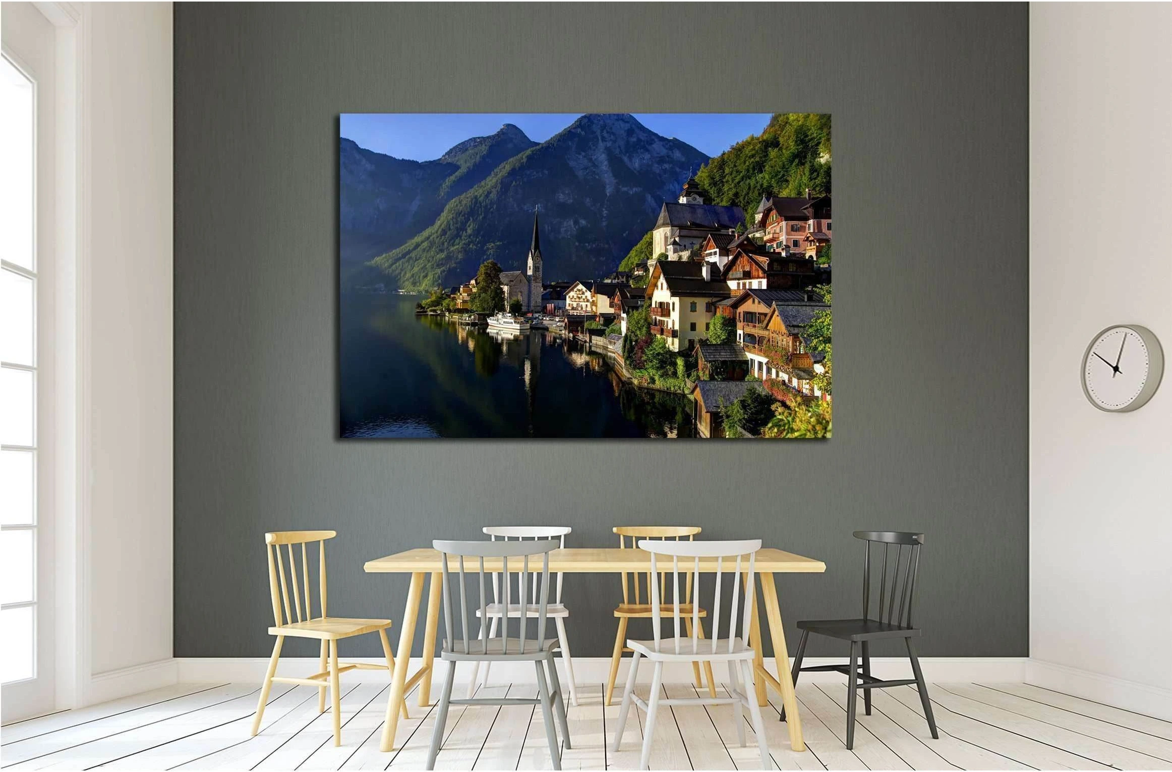 Sunrise at Hallstatt №2594 Ready to Hang Canvas Print - Zellart Canvas Prints ALL_Products, s-2594