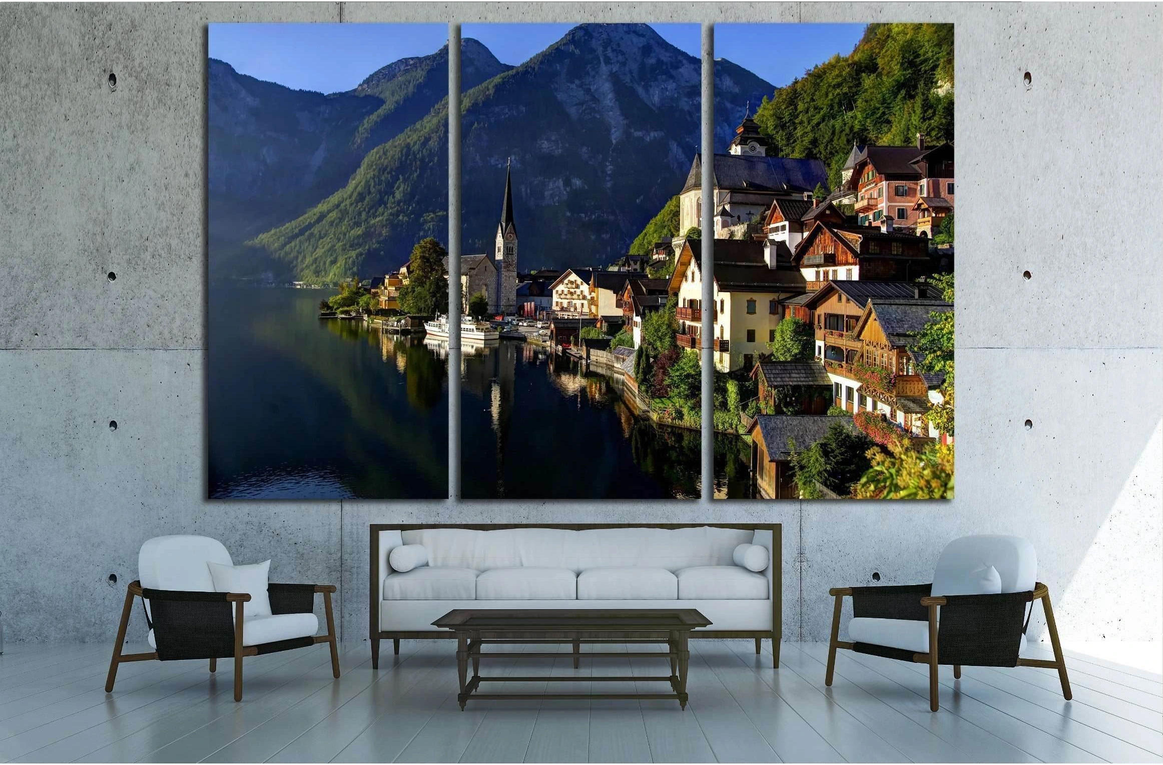 Sunrise at Hallstatt №2594 Ready to Hang Canvas Print - Zellart Canvas Prints ALL_Products, s-2594