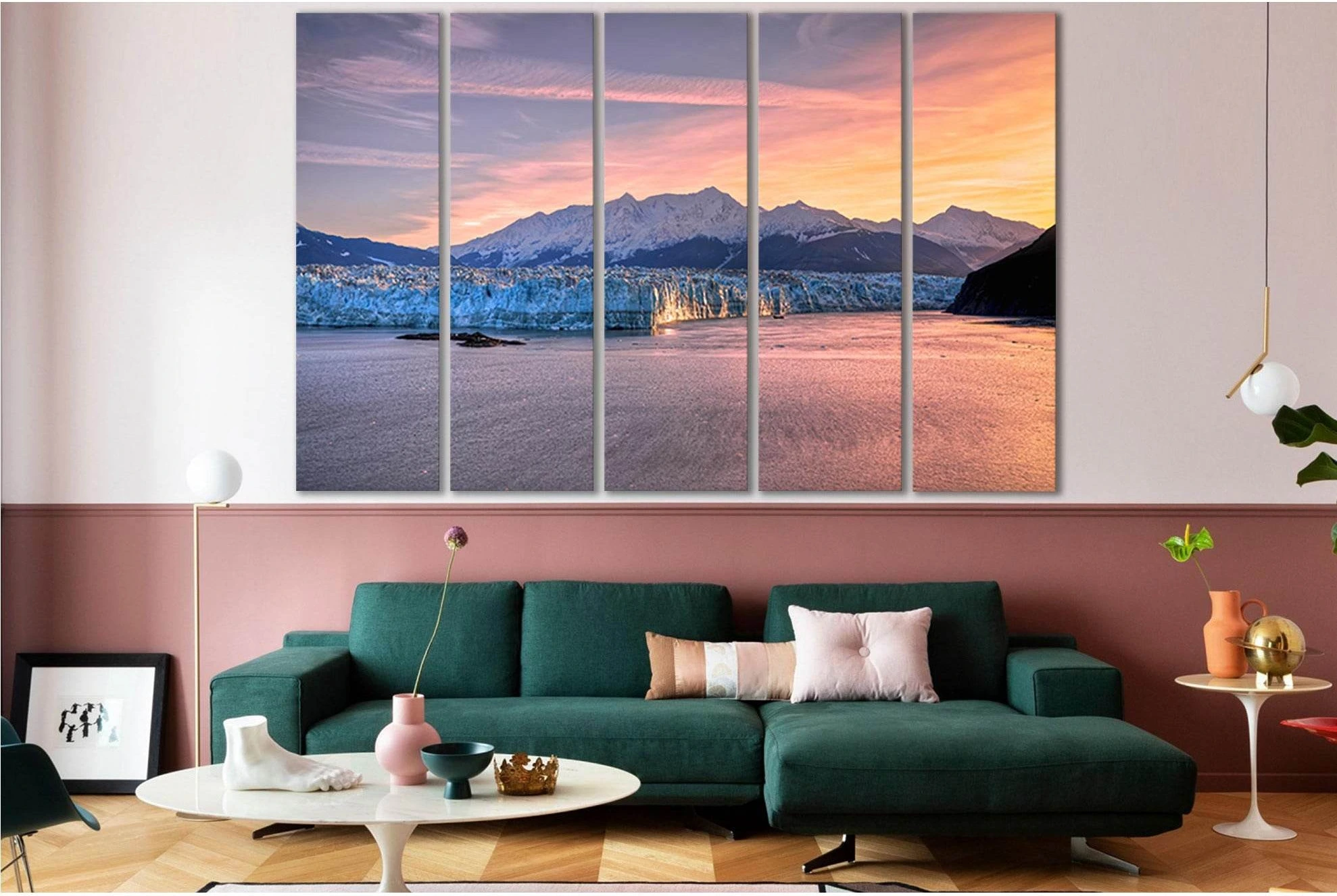 Sunrise At Hubbard Glacier Alaska №SL1317 Ready to Hang Canvas Print - Zellart Canvas Prints 0new, ALL_Products, Glacials