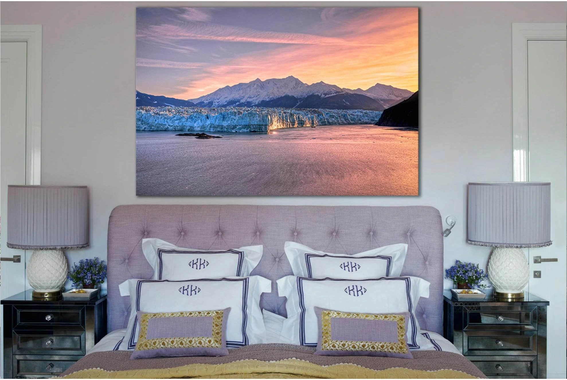 Sunrise At Hubbard Glacier Alaska №SL1317 Ready to Hang Canvas Print - Zellart Canvas Prints 0new, ALL_Products, Glacials