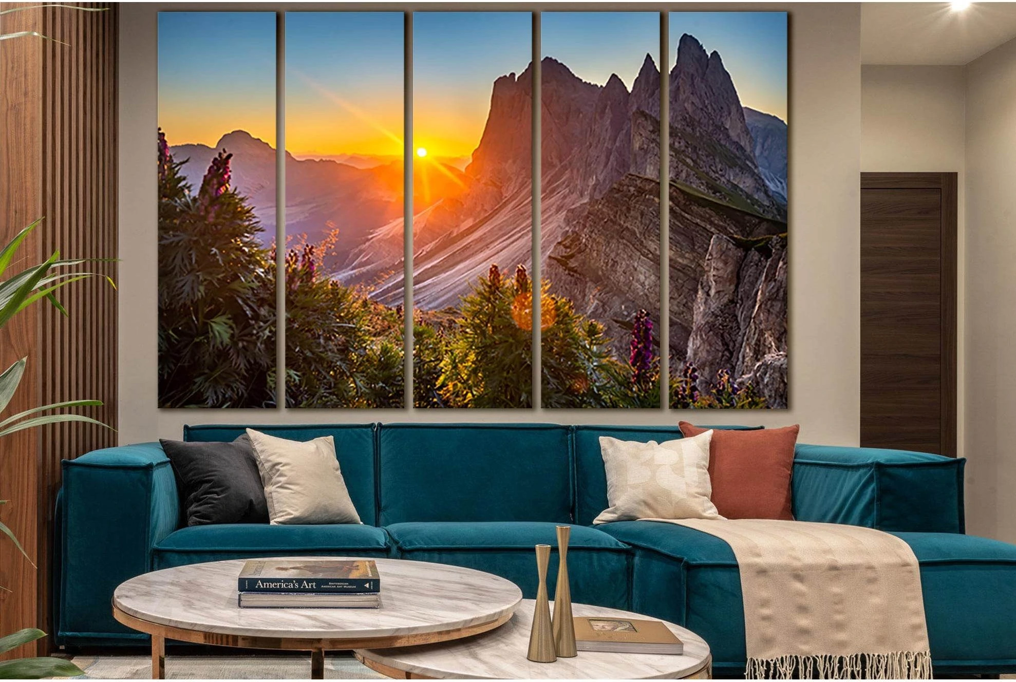 Sunrise At The Dolomites Italy №SL1586 Ready to Hang Canvas Print - Zellart Canvas Prints 0new, ALL_Products, Mountains Wall Art, Nature Wall Art, Sunrise & Sunset Wall Art