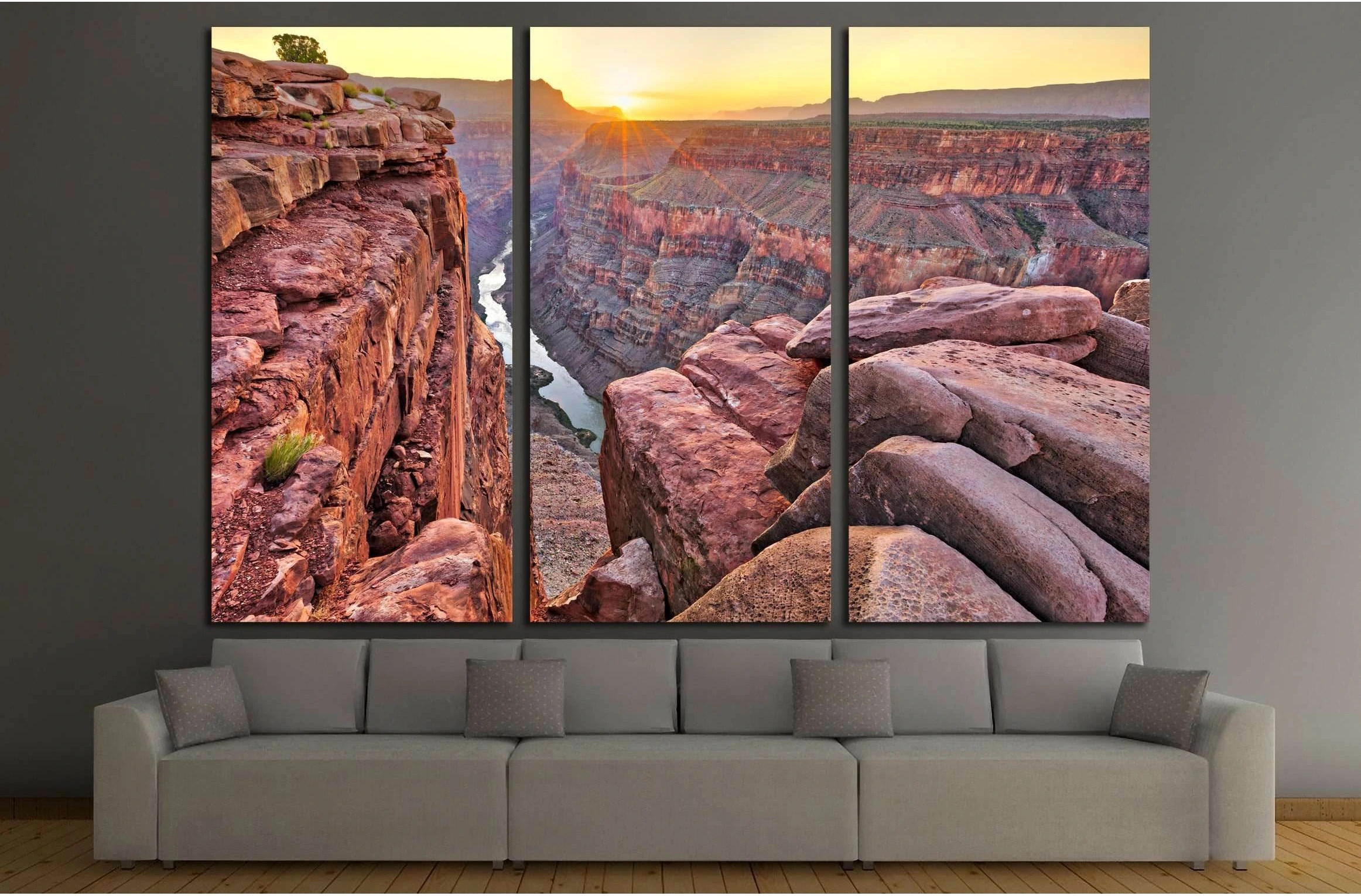 Sunrise at Toroweap in Grand Canyon National Park №3116 Ready to Hang Canvas Print - Zellart Canvas Prints ALL_Products, s-3116