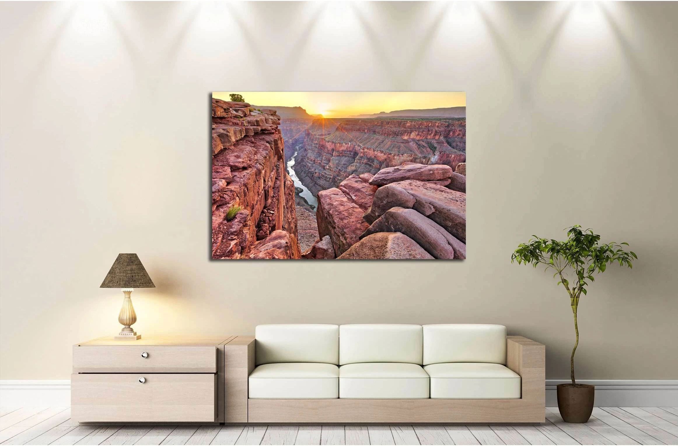 Sunrise at Toroweap in Grand Canyon National Park №3116 Ready to Hang Canvas Print - Zellart Canvas Prints ALL_Products, s-3116