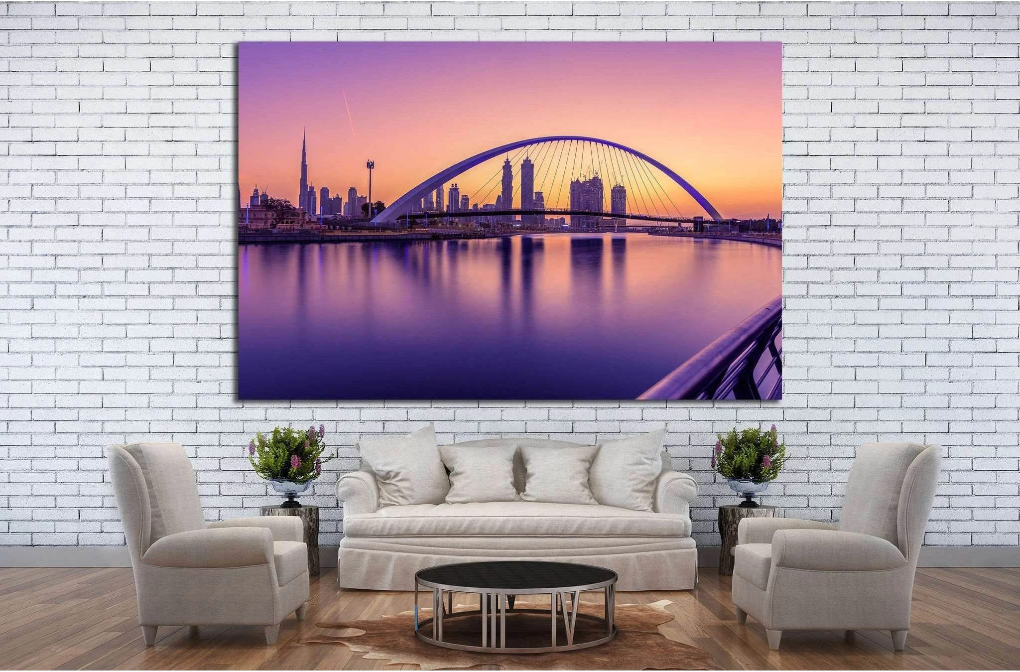 Sunrise in Dubai Canal №1259 Ready to Hang Canvas Print - Zellart Canvas Prints ALL_Products, s-1259