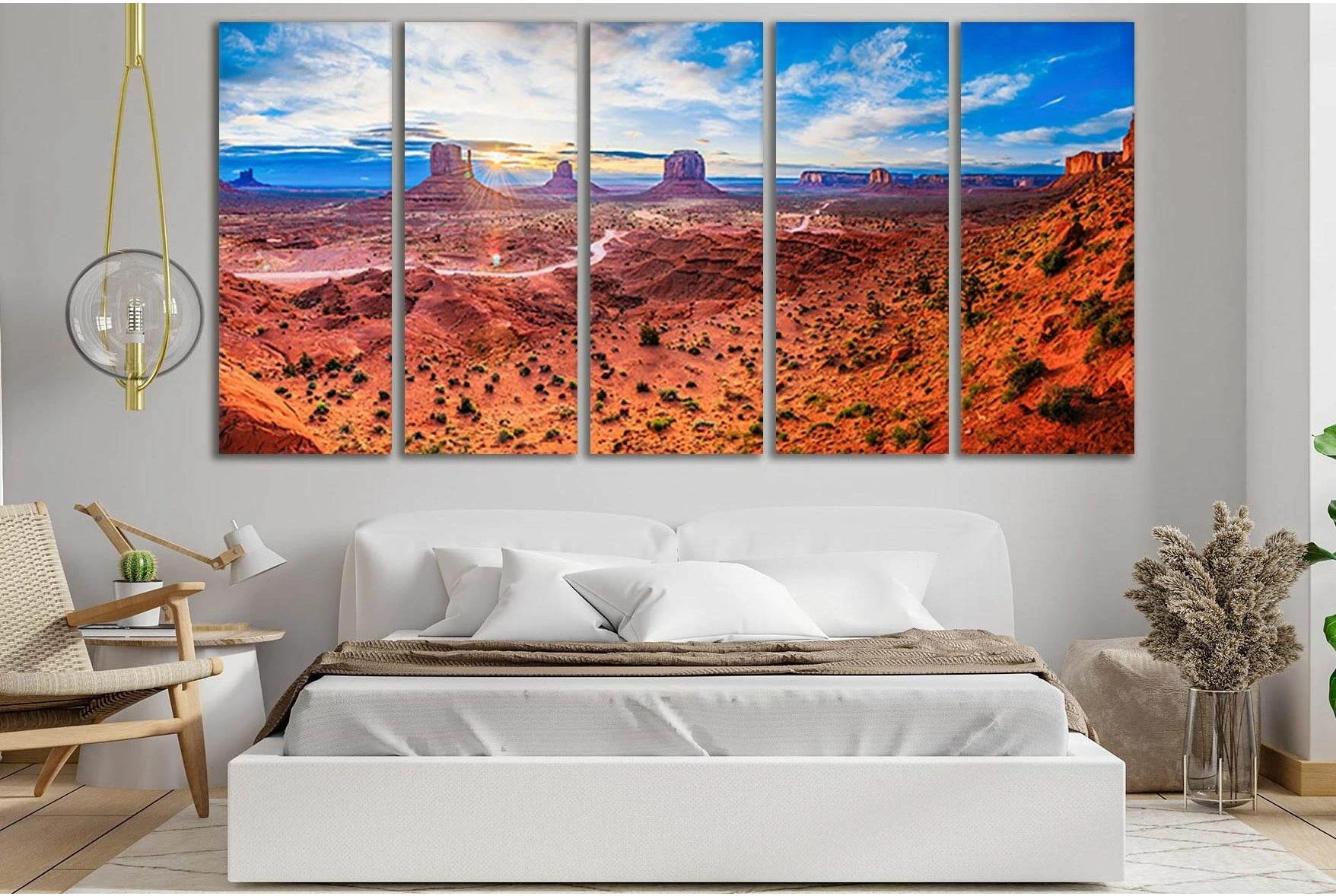 Sunrise In The Desert №SL267 Ready to Hang Canvas Print - Zellart Canvas Prints 0new, ALL_Products, SUNRISE & SUNSET WALL ART