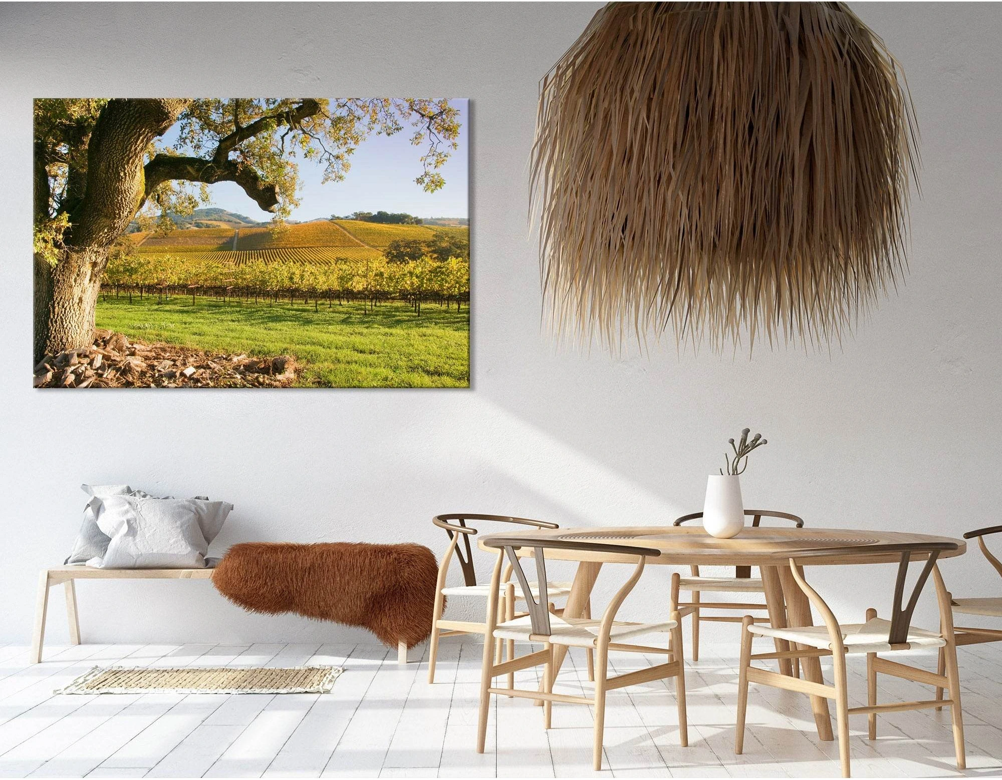 Sunrise Over Autumn Vineyard №04209 Ready to Hang Canvas Print - Zellart Canvas Prints ALL_Products