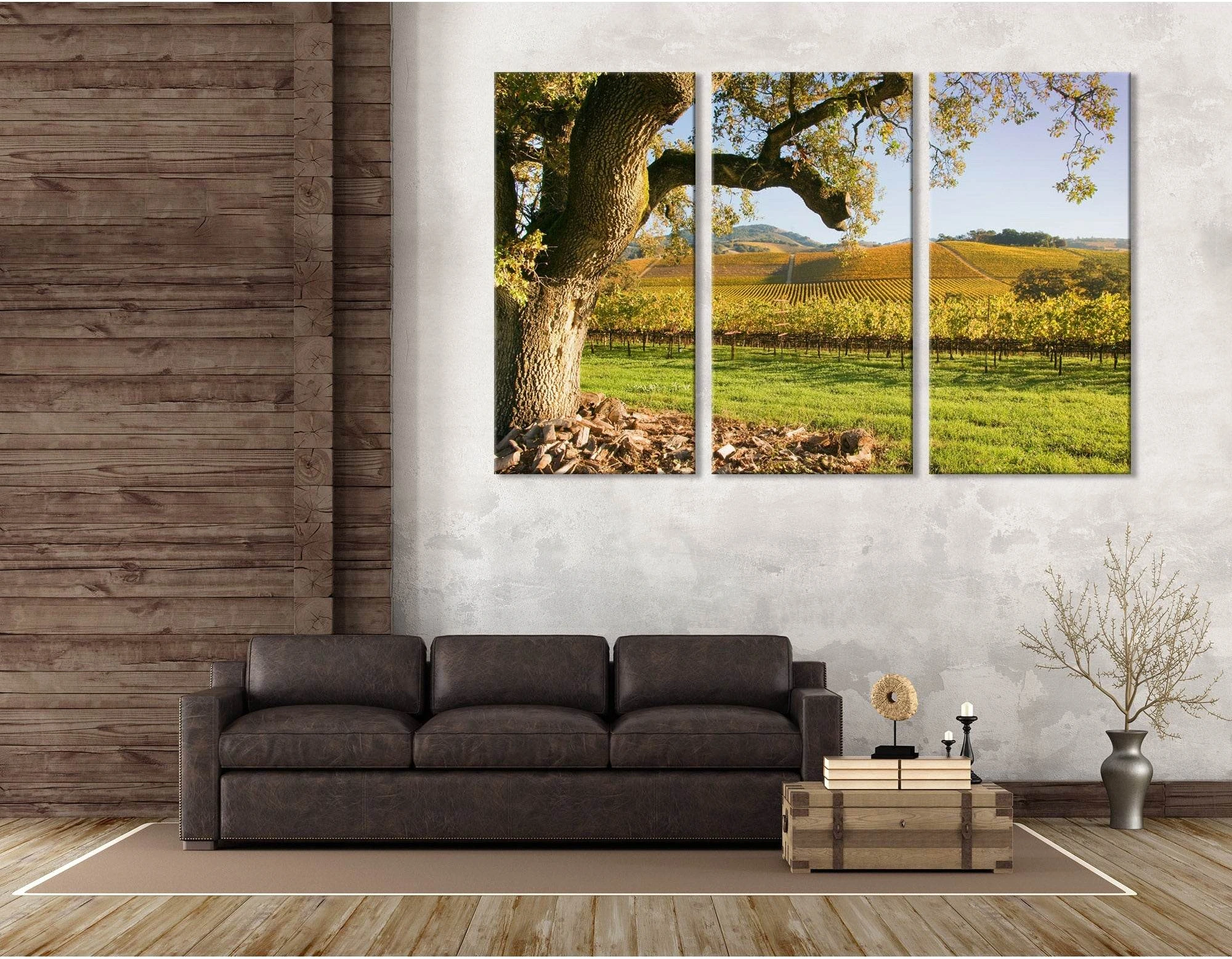 Sunrise Over Autumn Vineyard №04209 Ready to Hang Canvas Print - Zellart Canvas Prints ALL_Products